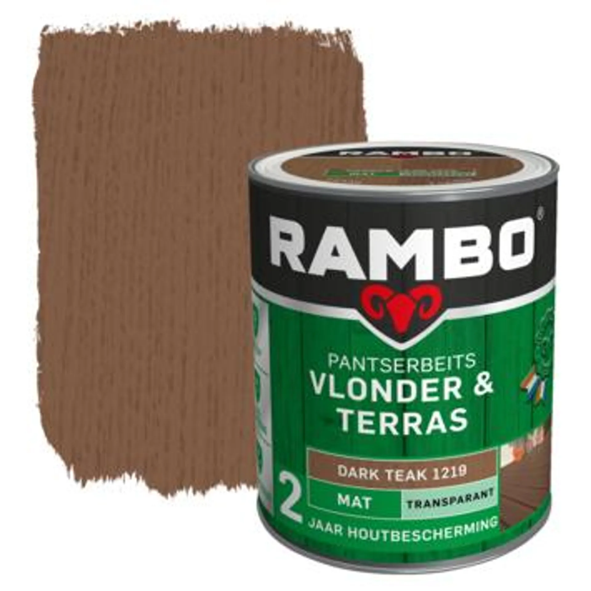 Rambo Pantserbeits Vlonder & Terras mat dark teak transparant 1 l