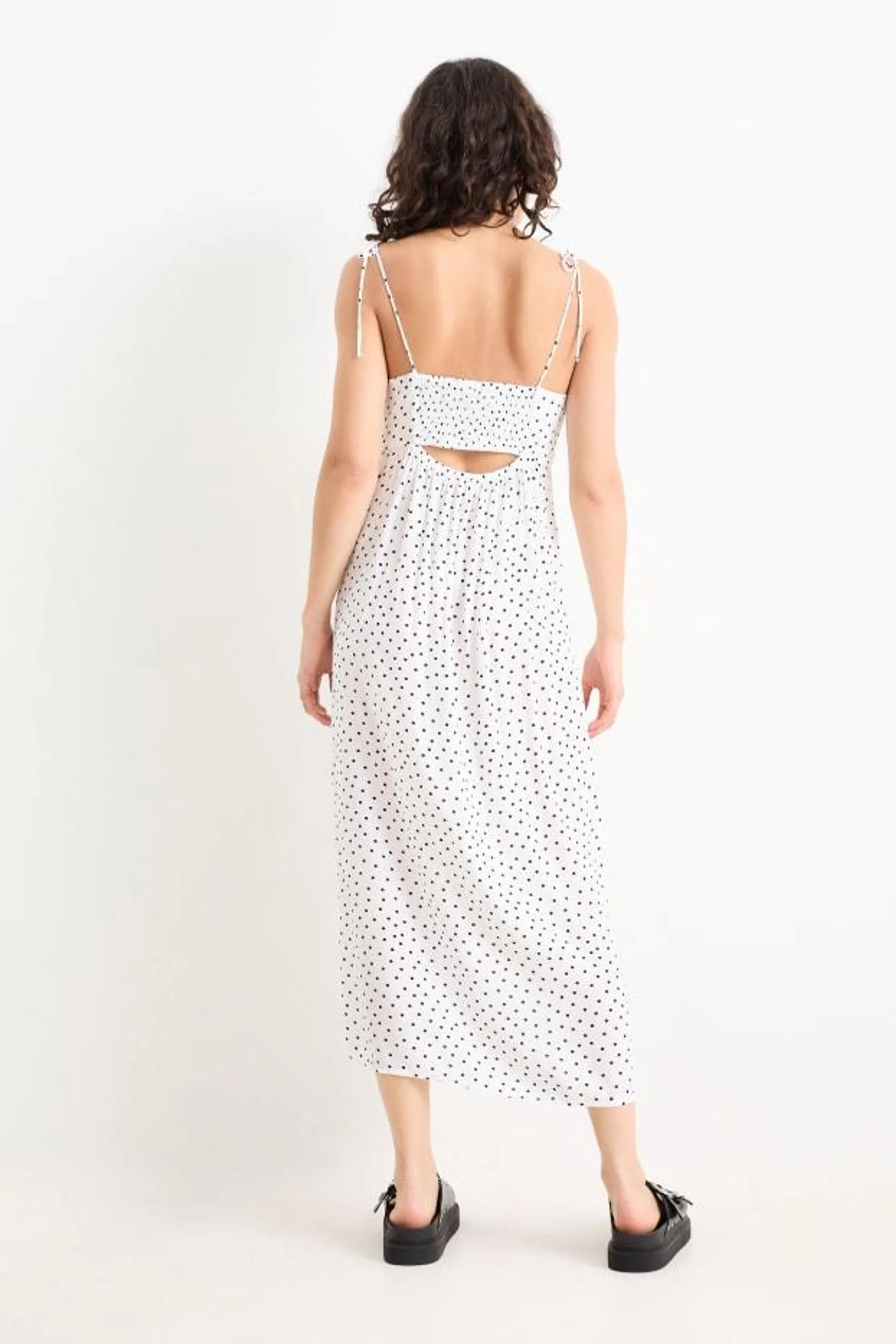 Dress with slit - polka dot