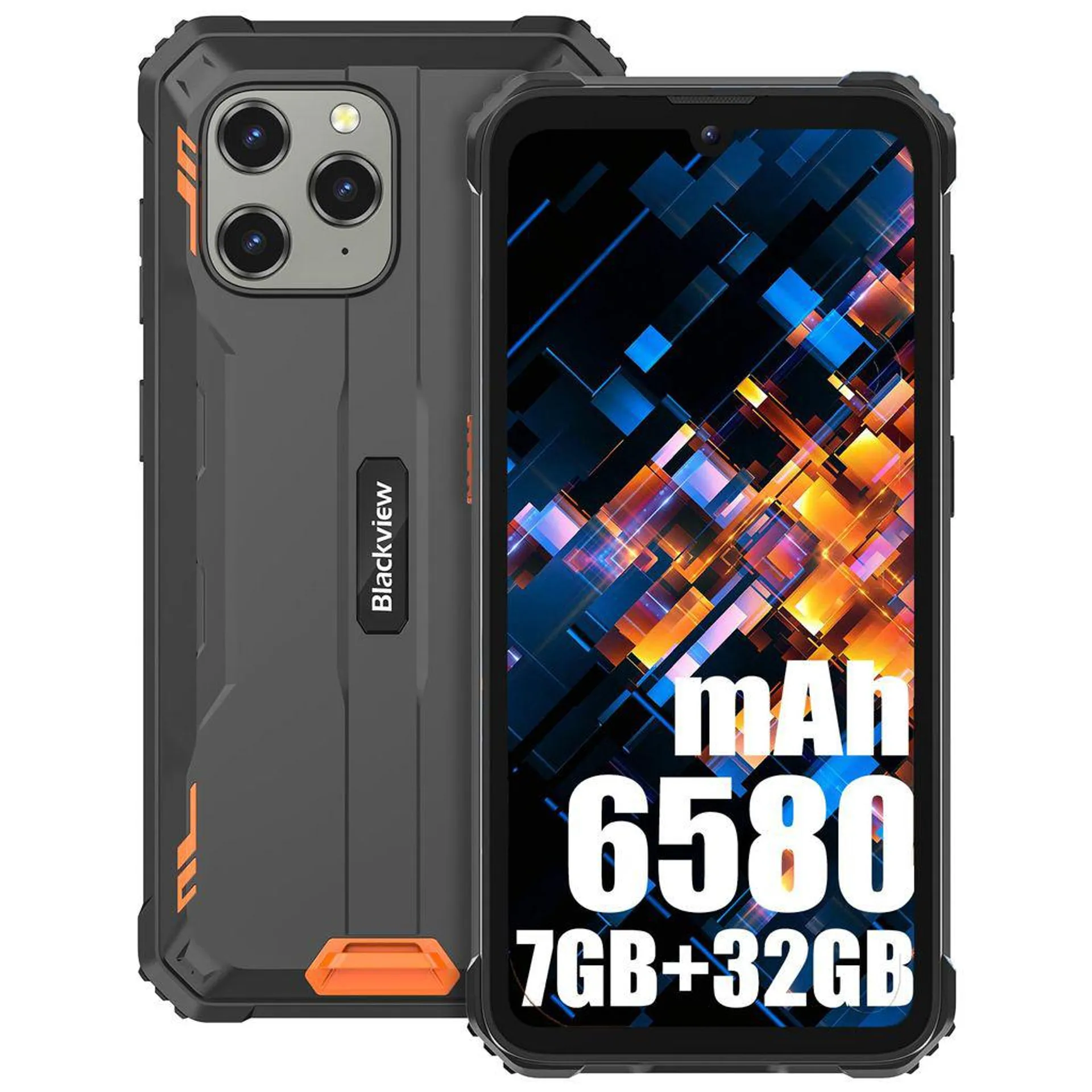 Blackview BV5300 Outdoor Handy Ohne Vertrag(2023), 6580mAh Akku Android 12 Outdoor Smartphone, 7GB+32GB/256GB erweiterbar 2.0Ghz Prozessor, 13MP+5MP Kamera 6.1" HD+ Display, IP68&IP69K 4G Dual SIM