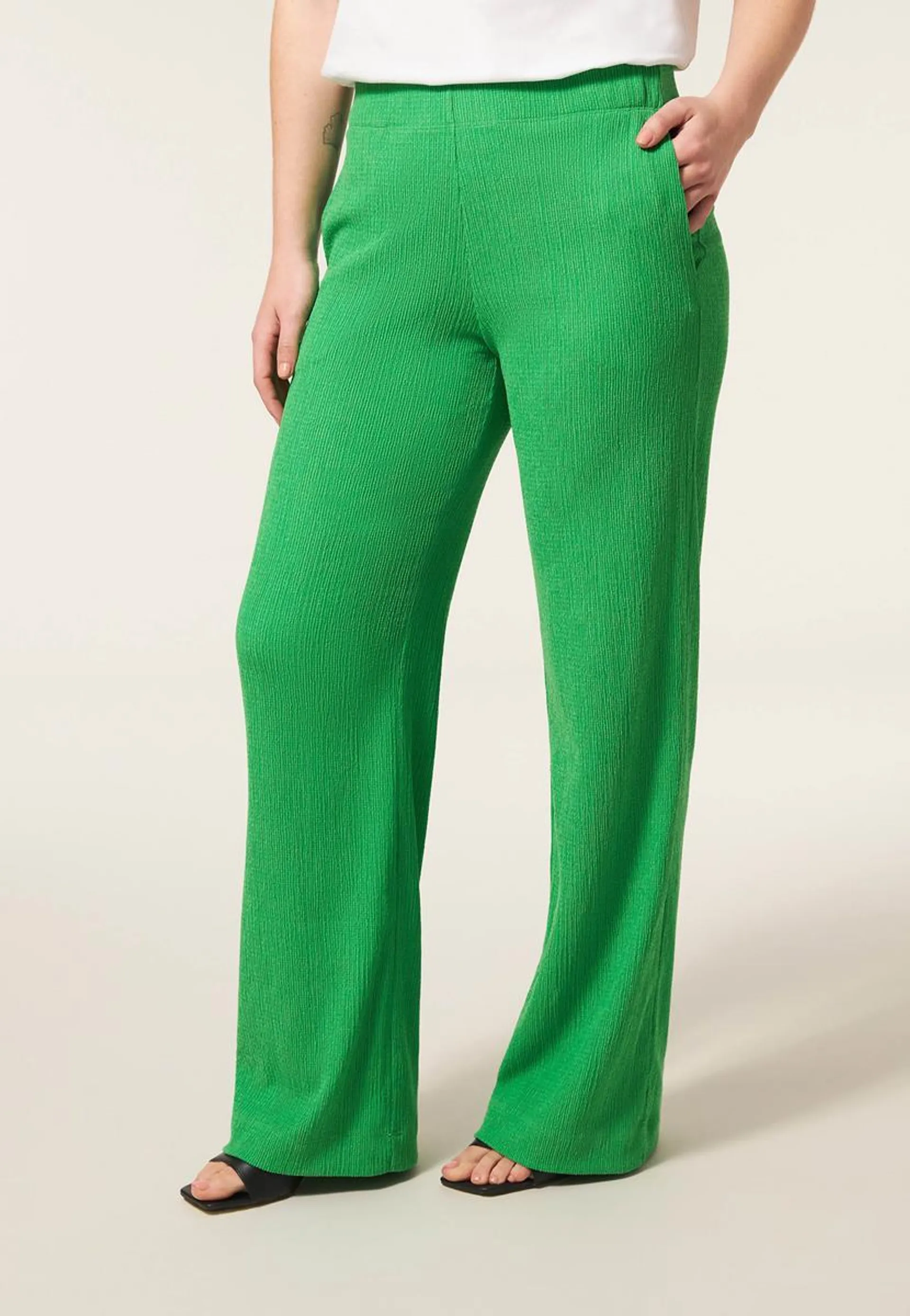 Broek wide leg groen 32"