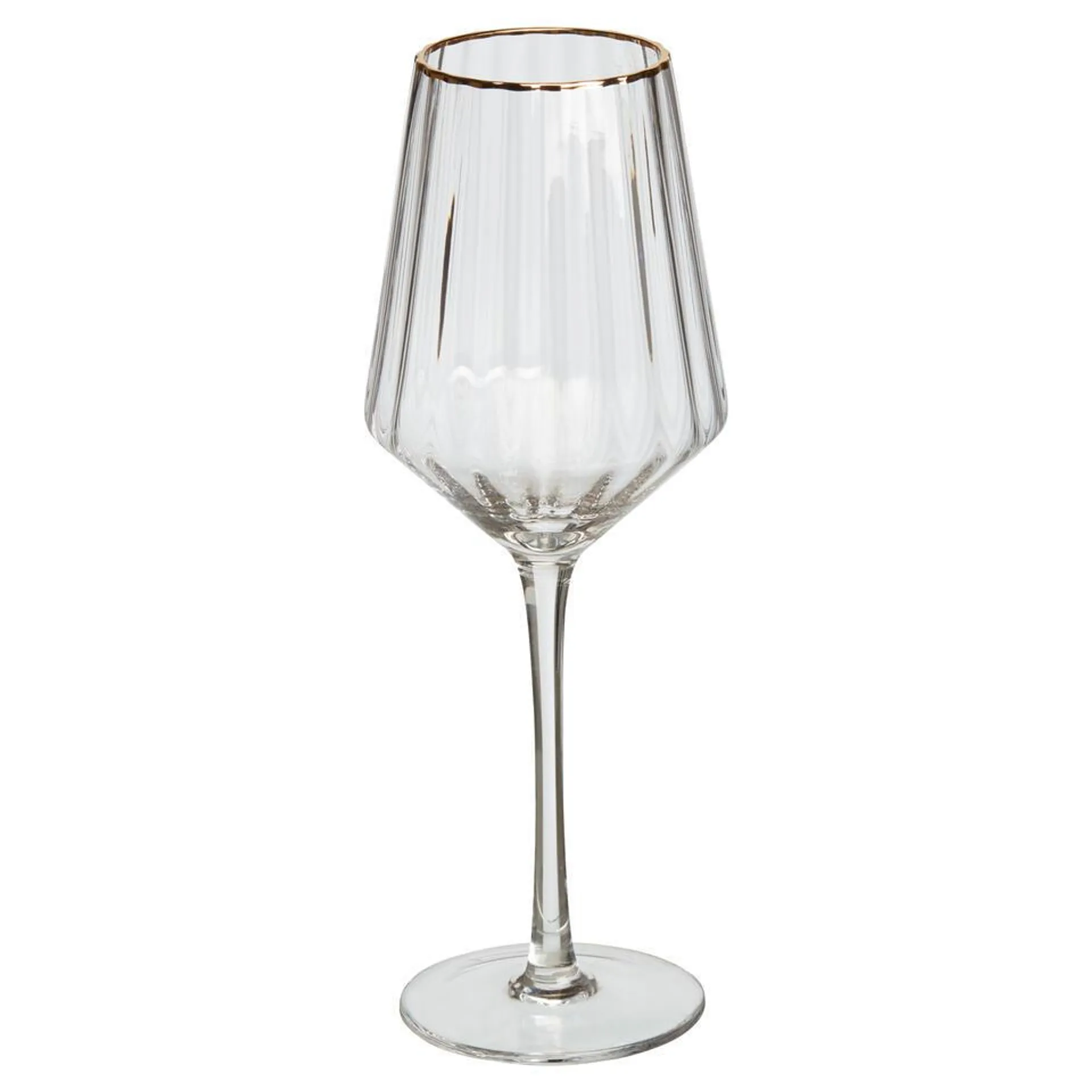 Wijnglas Ribbel Transparant