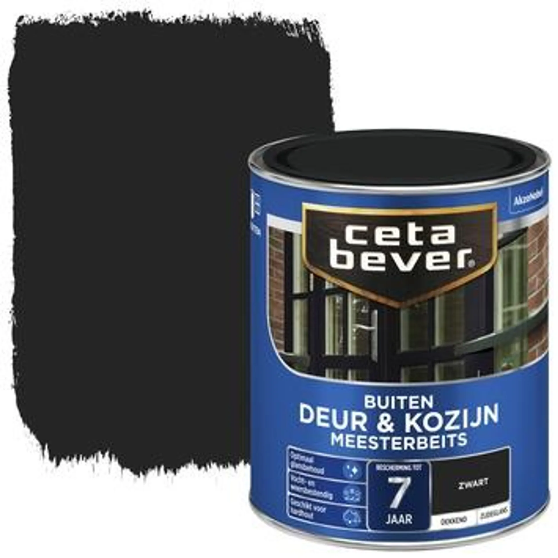 CetaBever Meesterbeits Deur & Kozijn dekkend zwart zijdeglans 750 ml