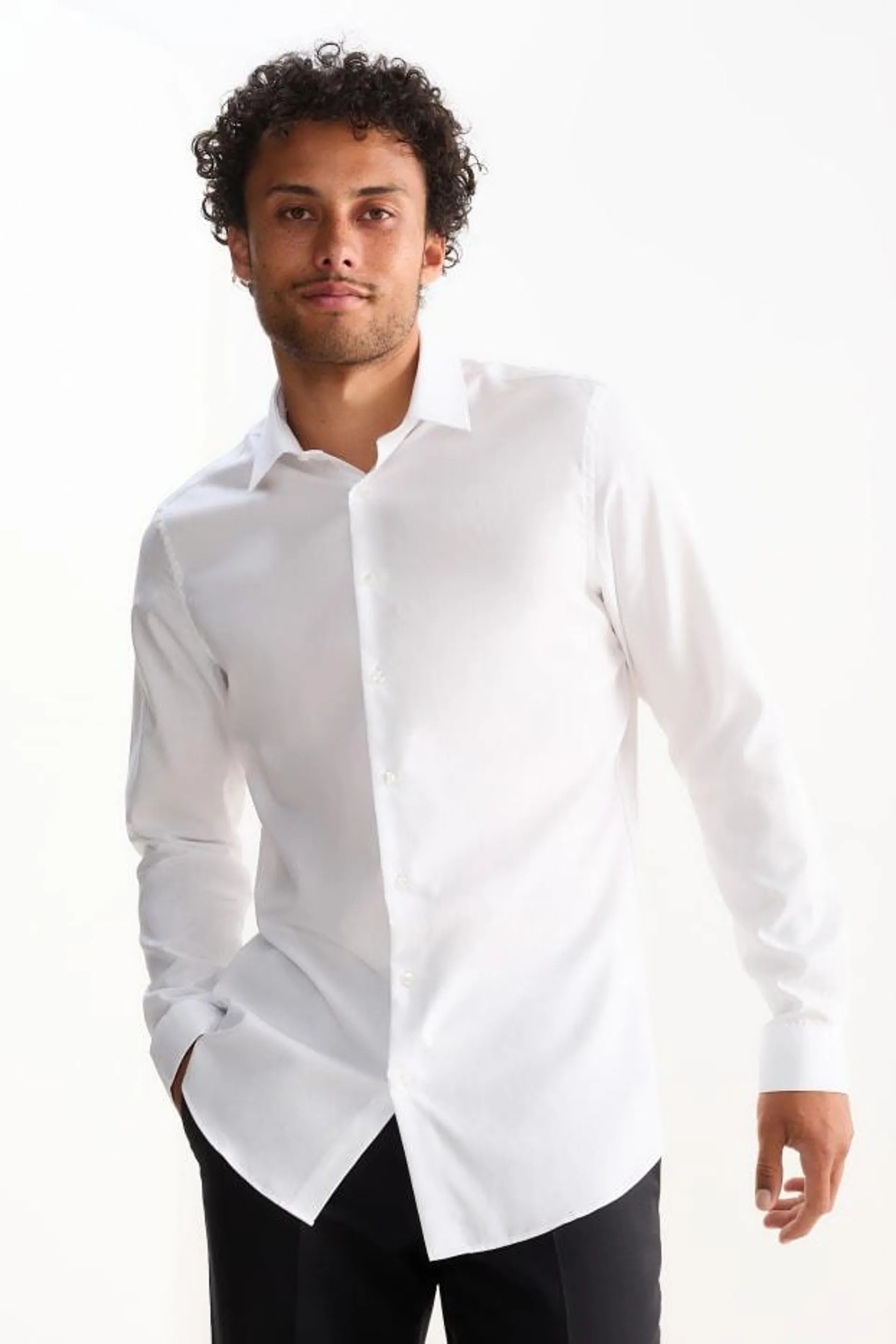 Business shirt - slim fit - cutaway collar - easy-iron