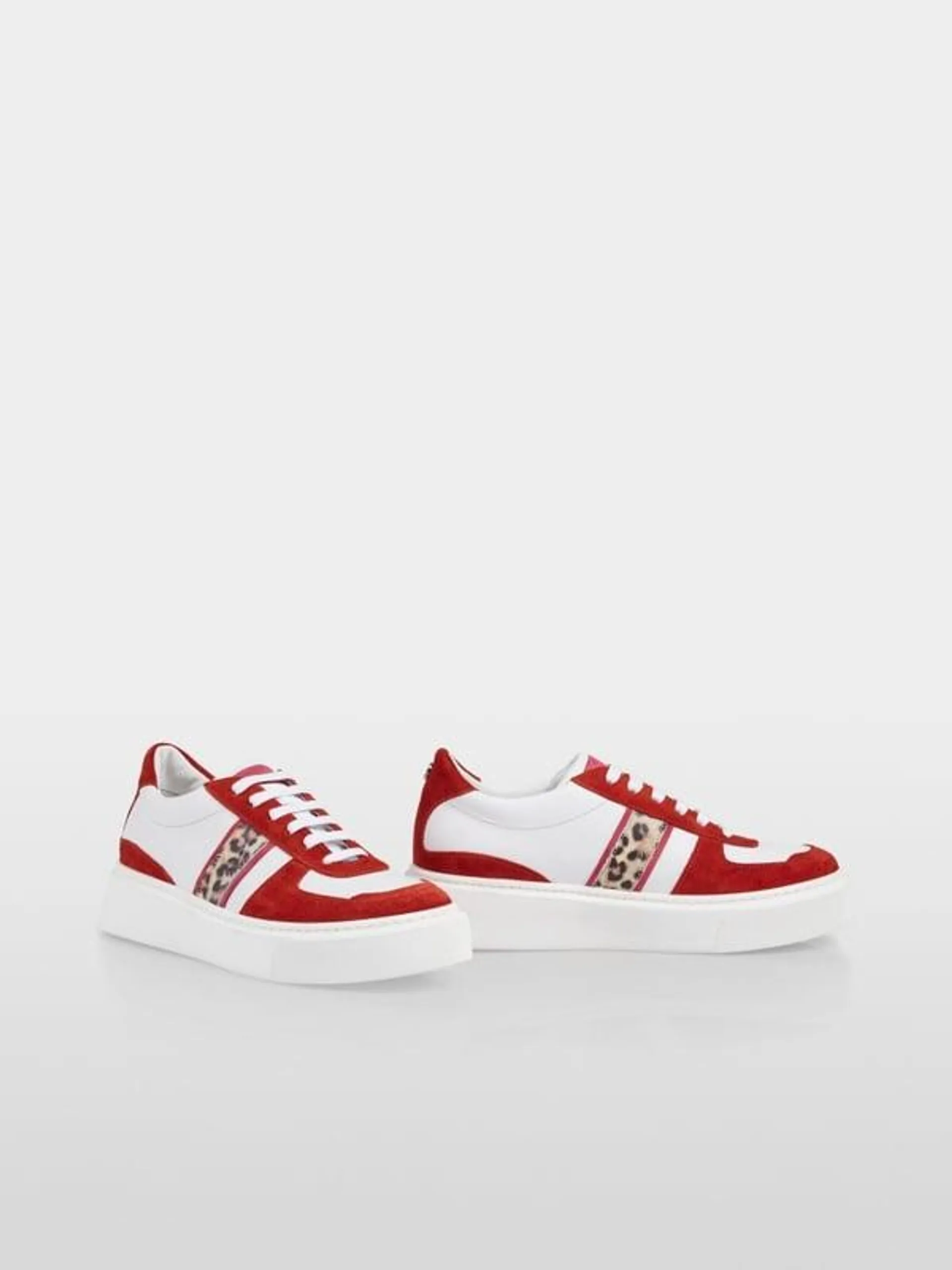 Leren sneakers met luipaardprint