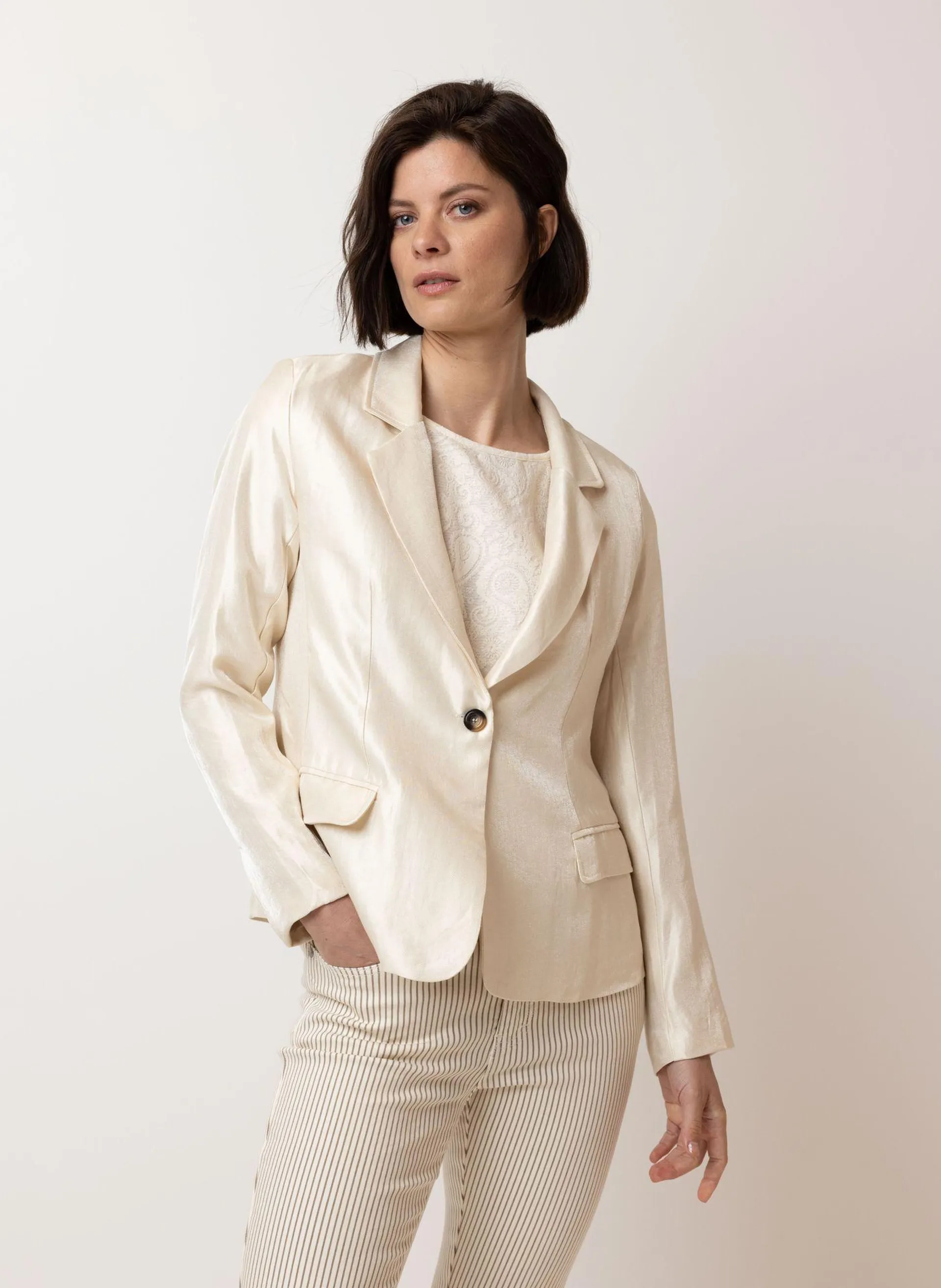 Champagnekleurige blazer