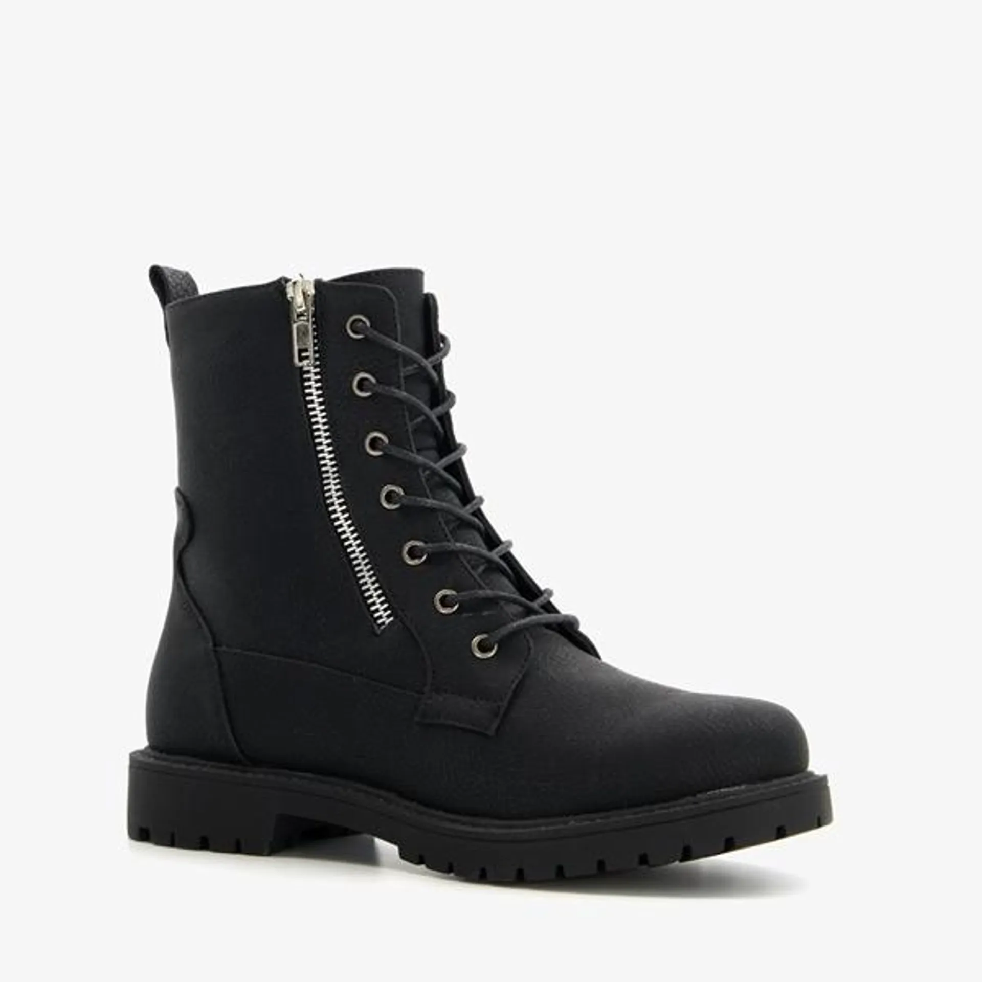 Blue Box dames veterboots zwart