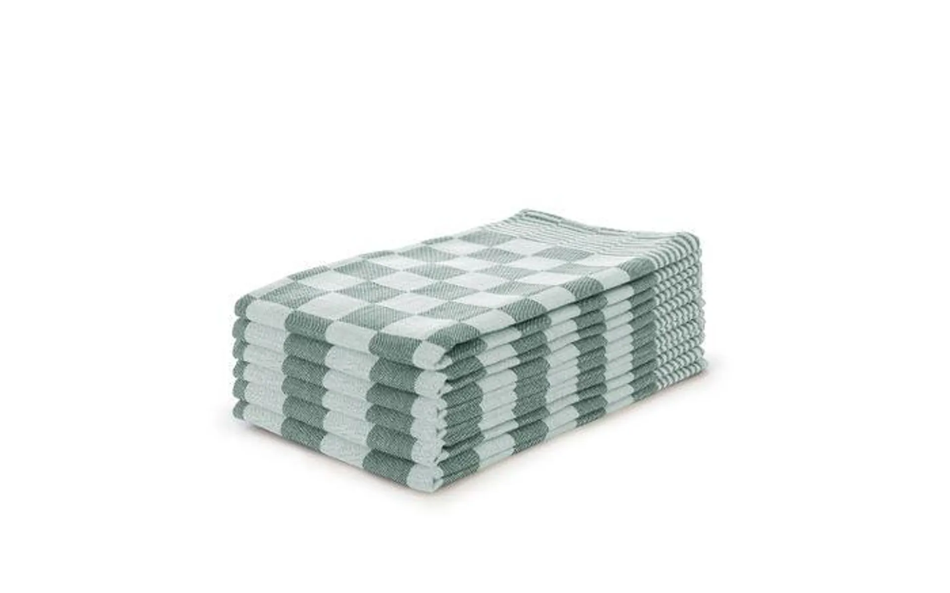 Eleganzzz Theedoekenset Blok 65x65cm - donker groen - set van 6