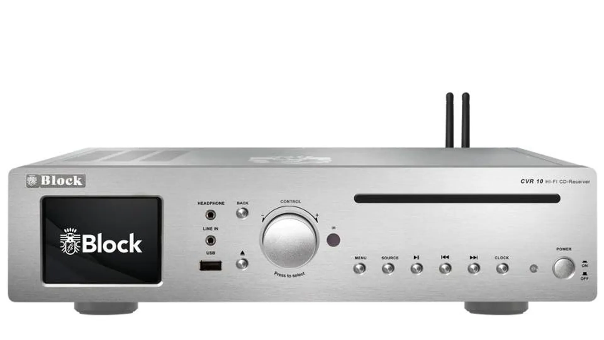 Block Audio CVR-10 MK2 zilver stereo receiver met CD speler en internet radio