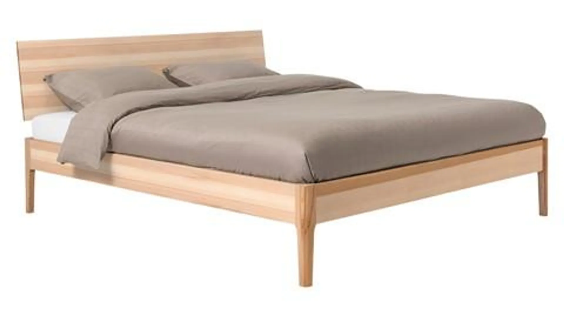 Bed Sky met hoofdbord en poten hout