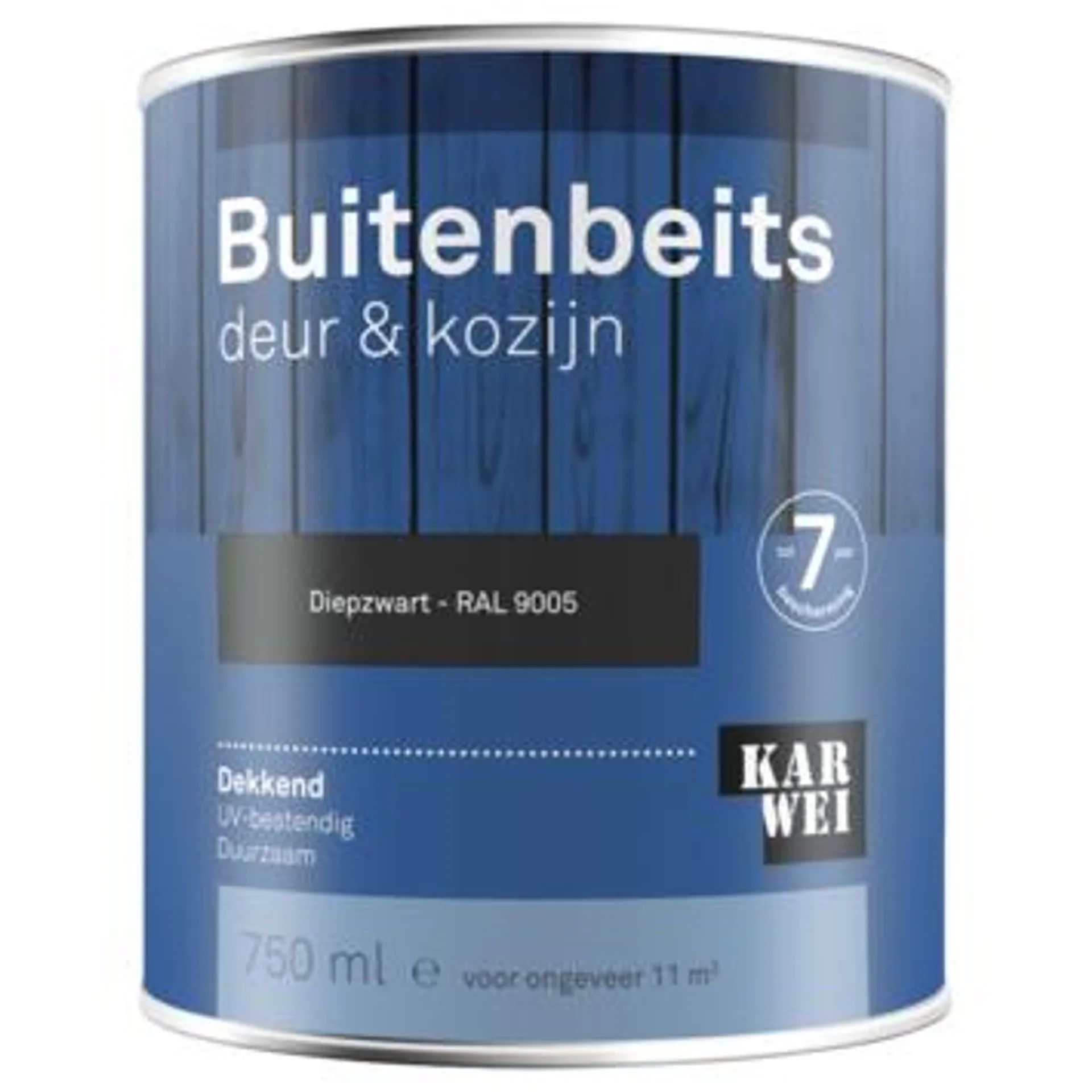 KARWEI buitenbeits deur & kozijn dekkend RAL 9005 diepzwart 750 ml