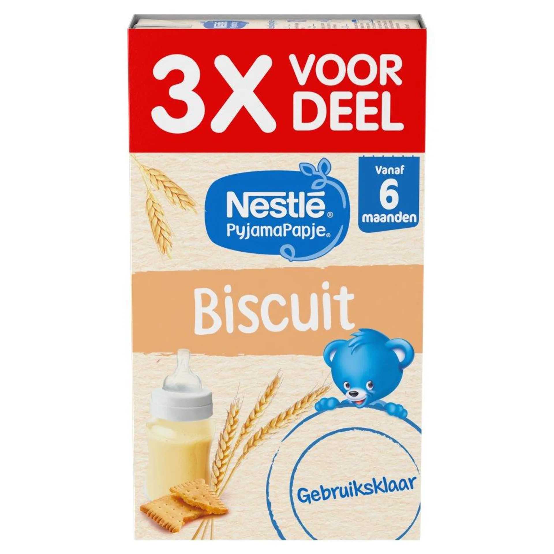 Nestlé PyjamaPapje® Biscuit 6+ maanden baby pap 3 x 250 ml