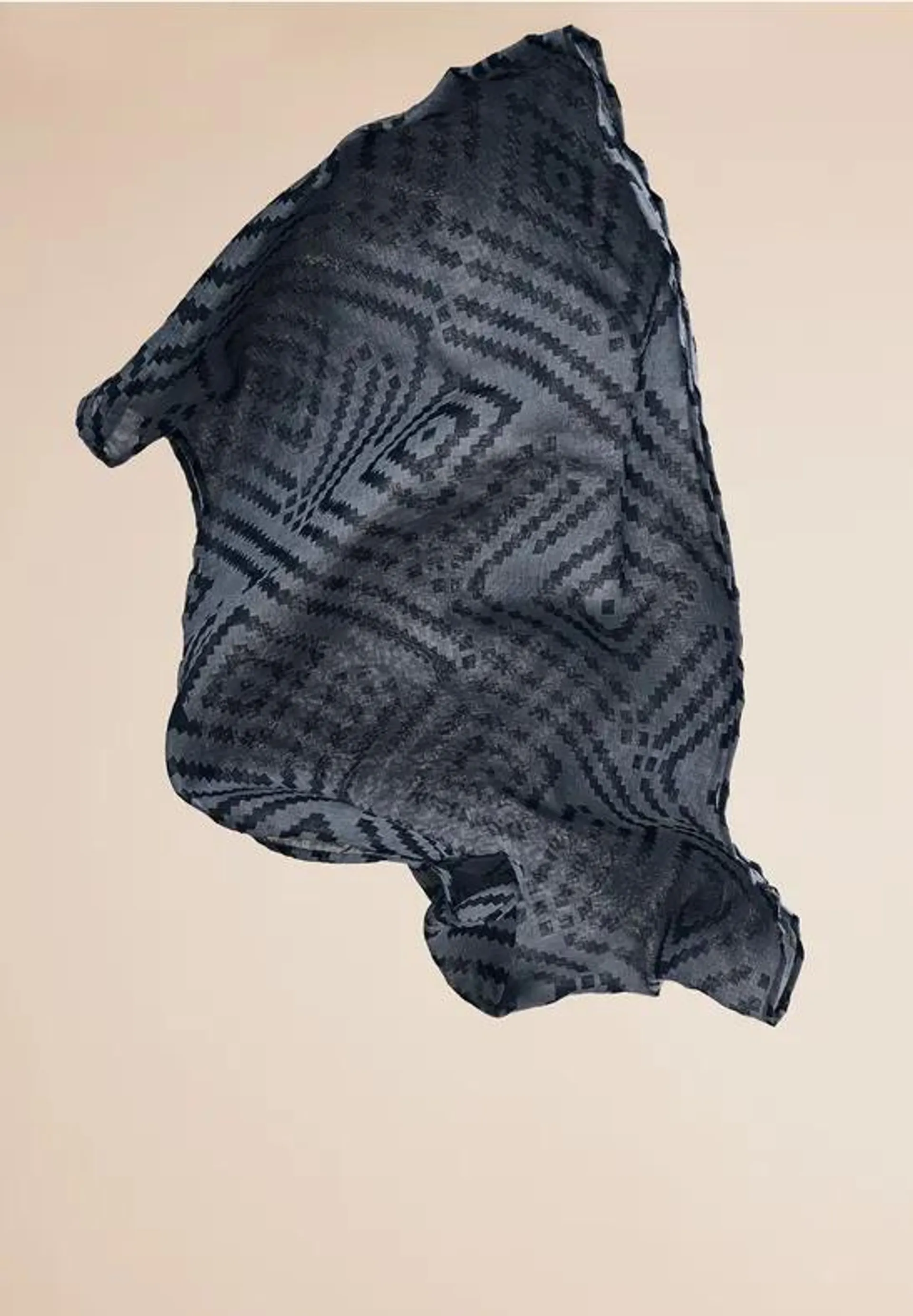 Ronde sjaal met burnout-look