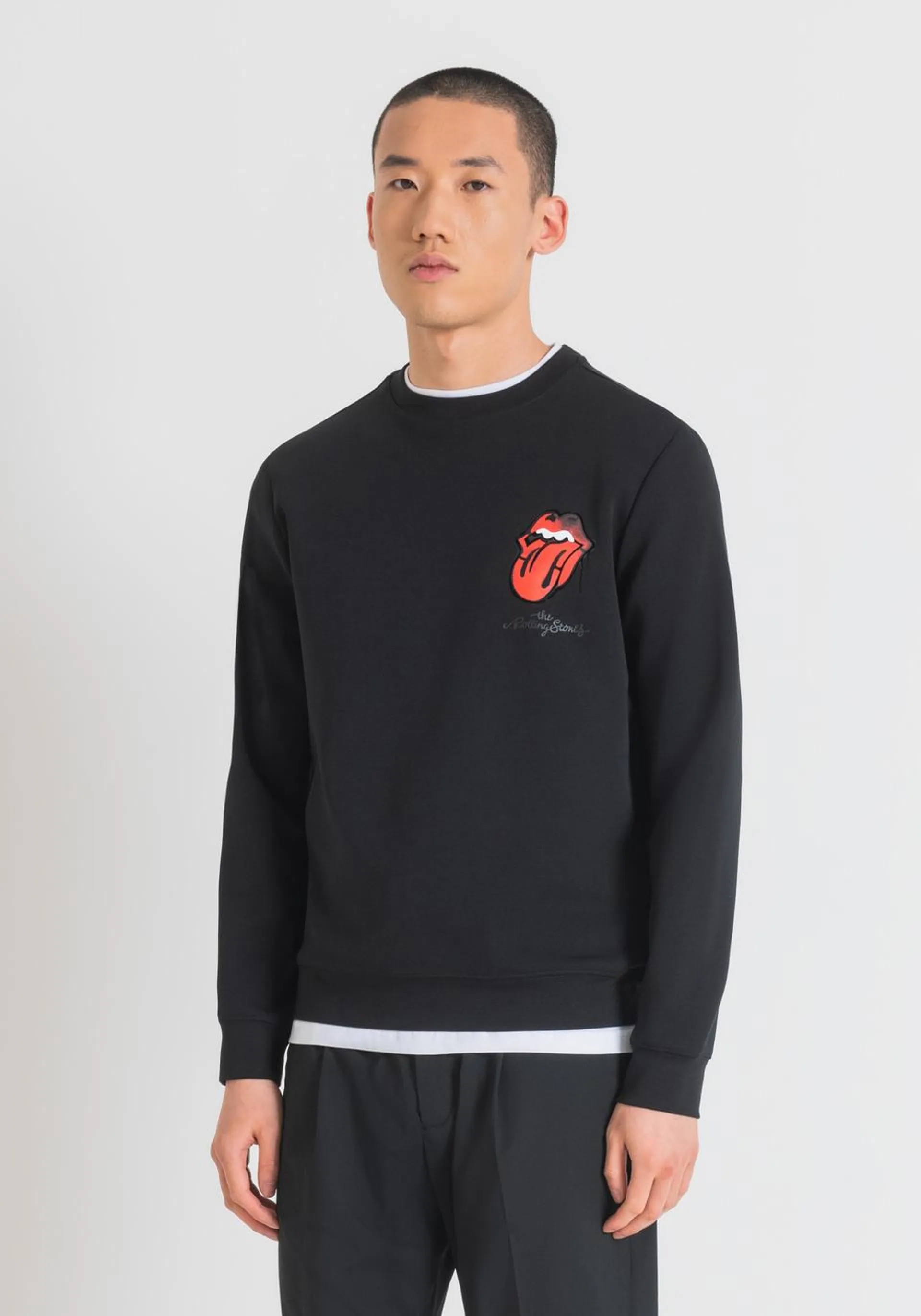 REGULAR FIT SWEATSHIRT IN COTTON BLEND WITH ROLLING STONES PRINT