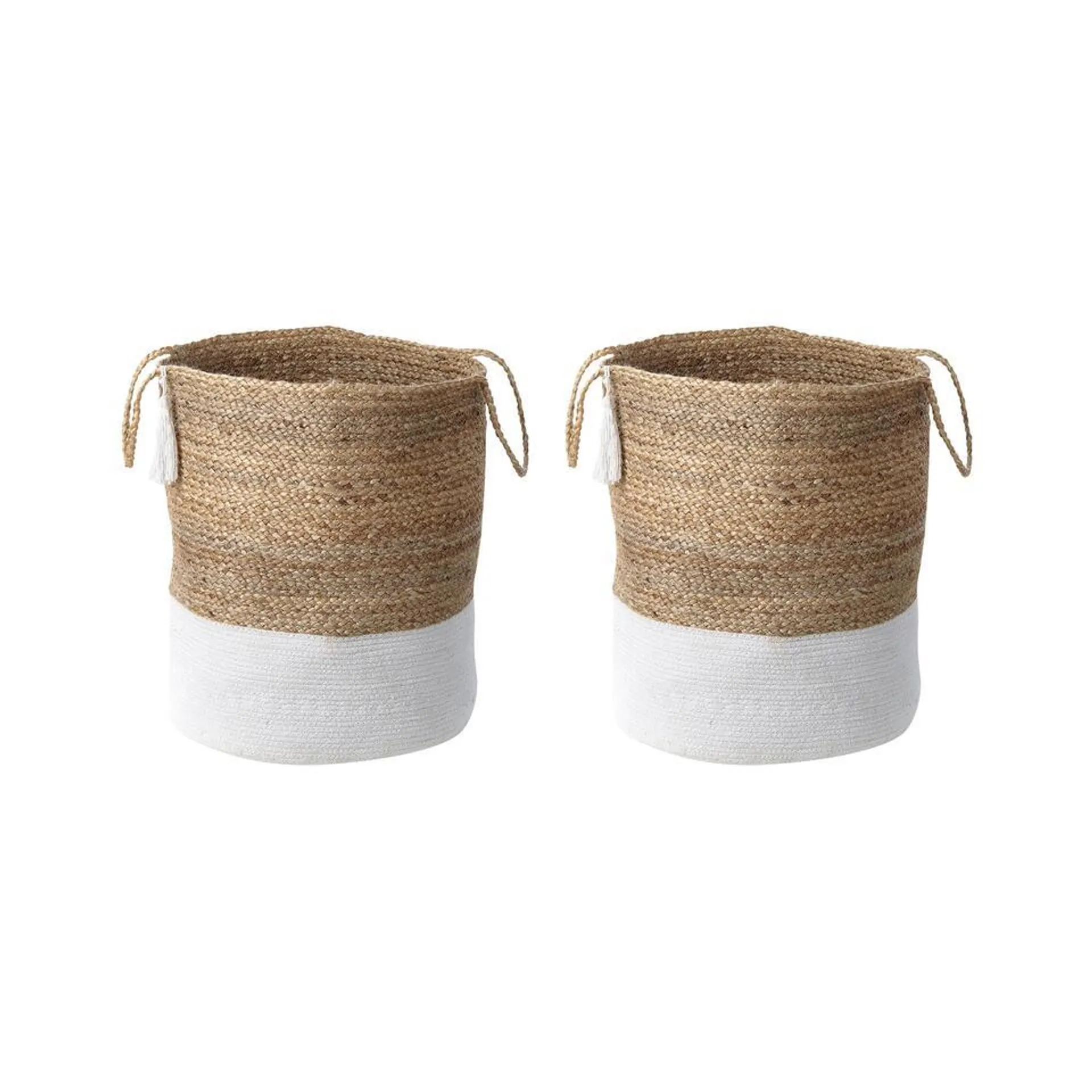 GAJAR - Manden set van 2 - Beige/Wit - Jute