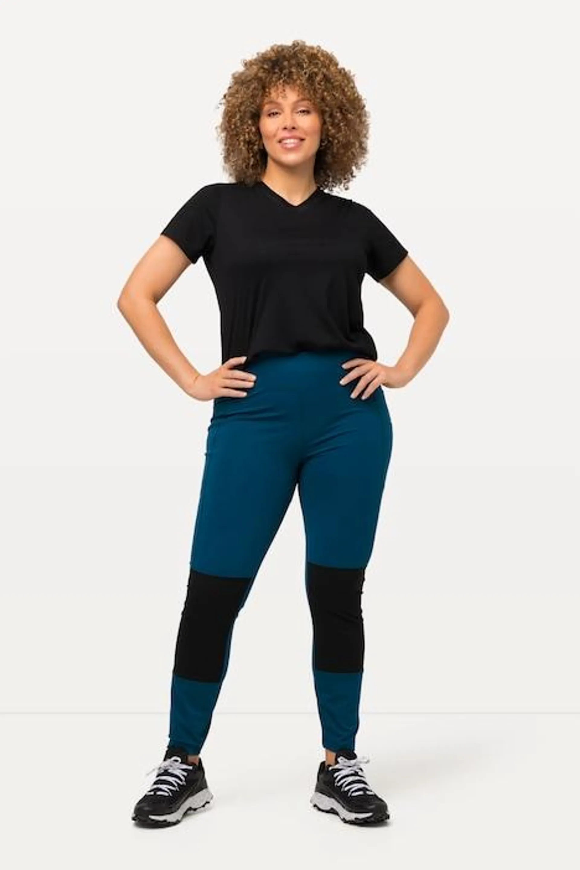 Legging voor wandelen, ritszak, hoge taille, elastische tailleband