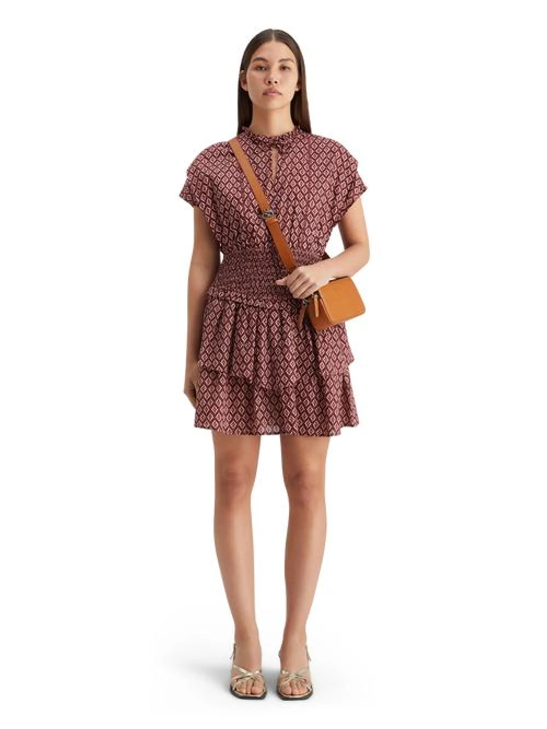 Mini dress with smock