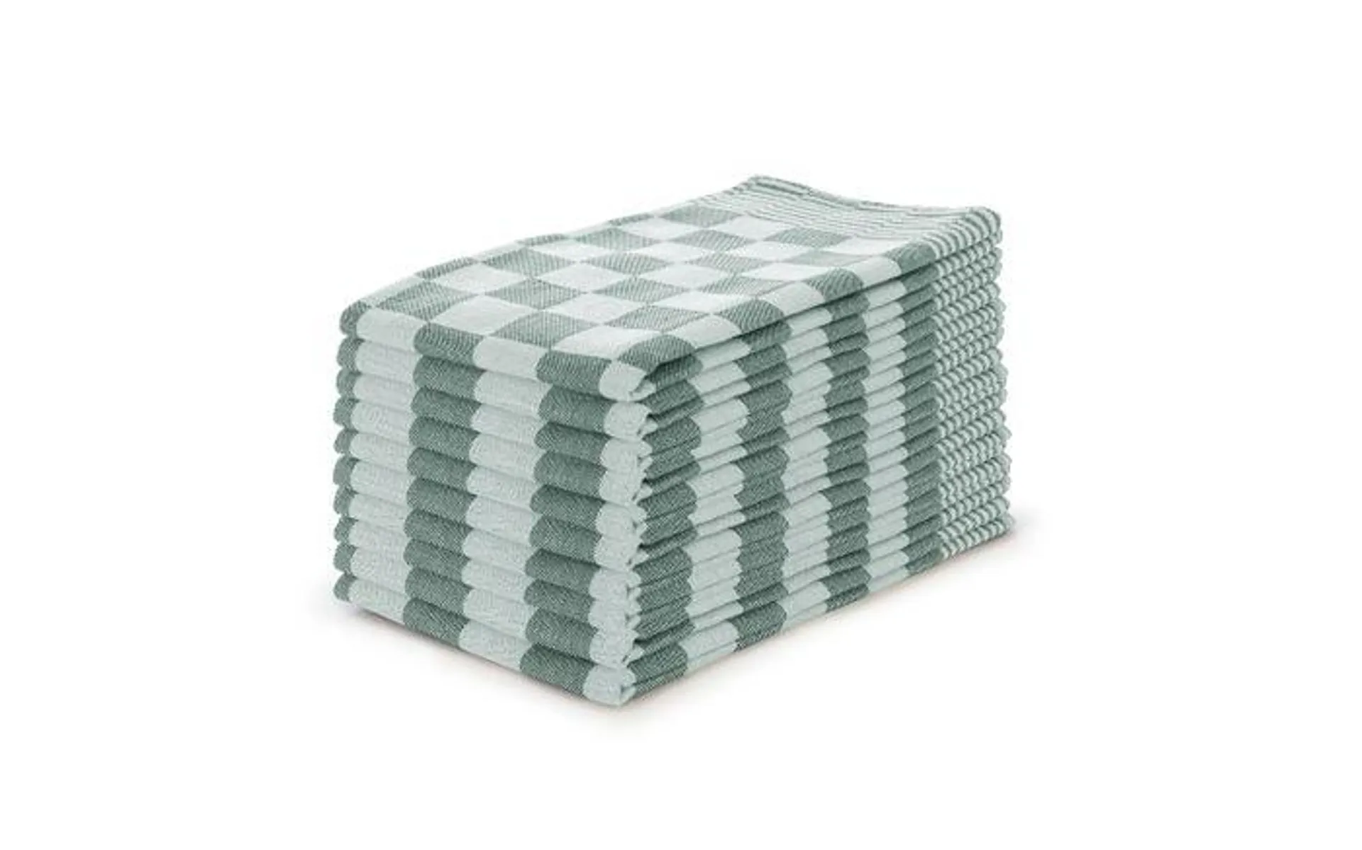 Eleganzzz Theedoekenset Blok 65x65cm - donker groen - set van 10