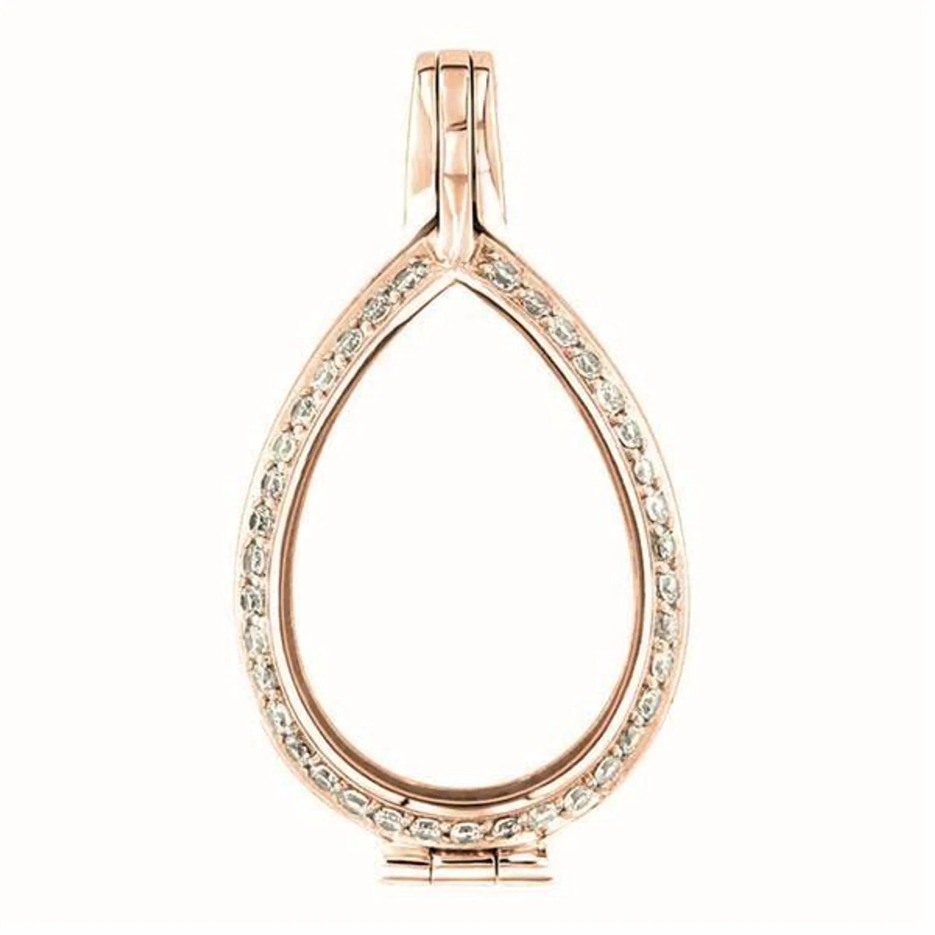 Goccia (25mm) Medaillon "Zirconi" (925/rosegold-plated)