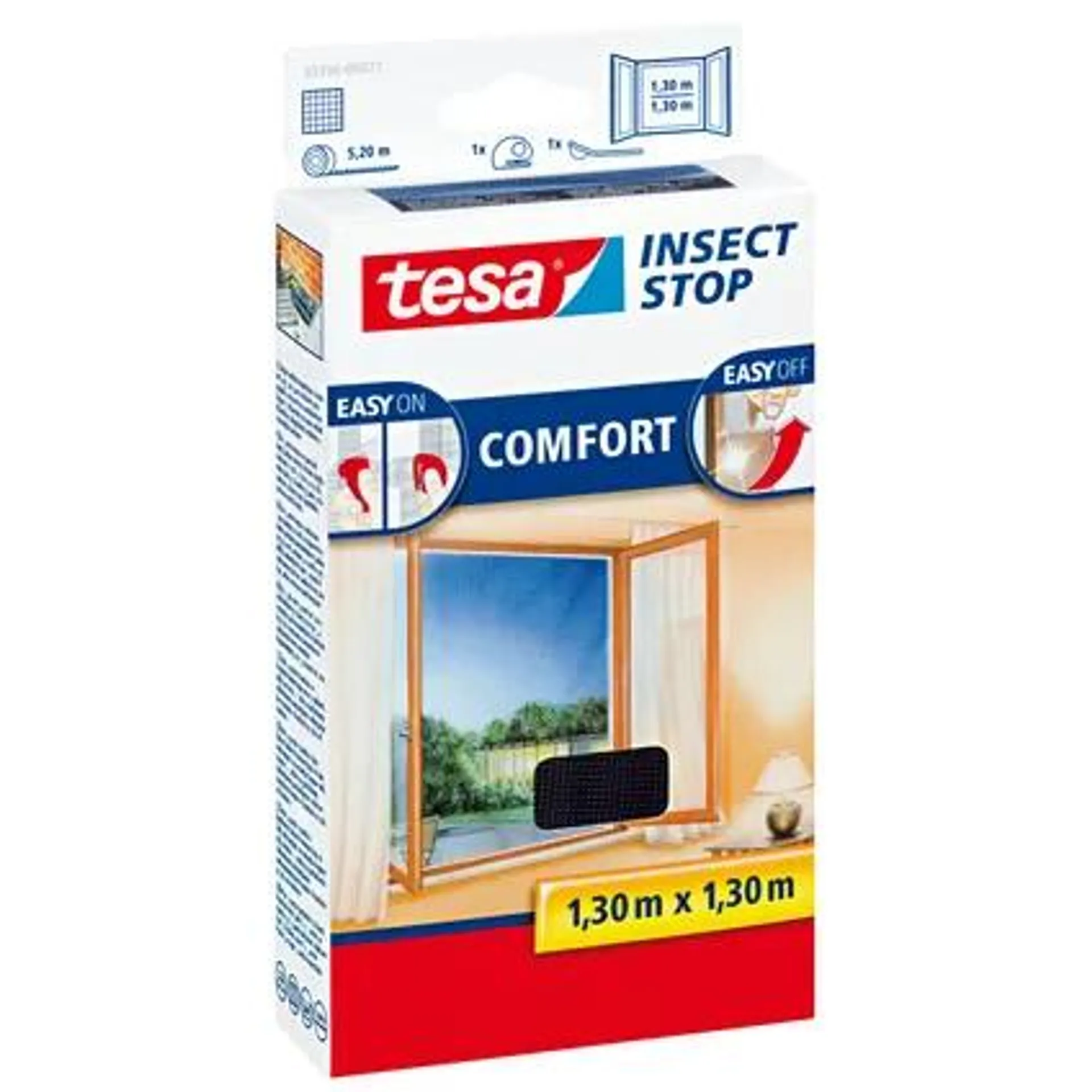 Tesa Insect Stop Comfort raamhor zwart 1,3x1,3m