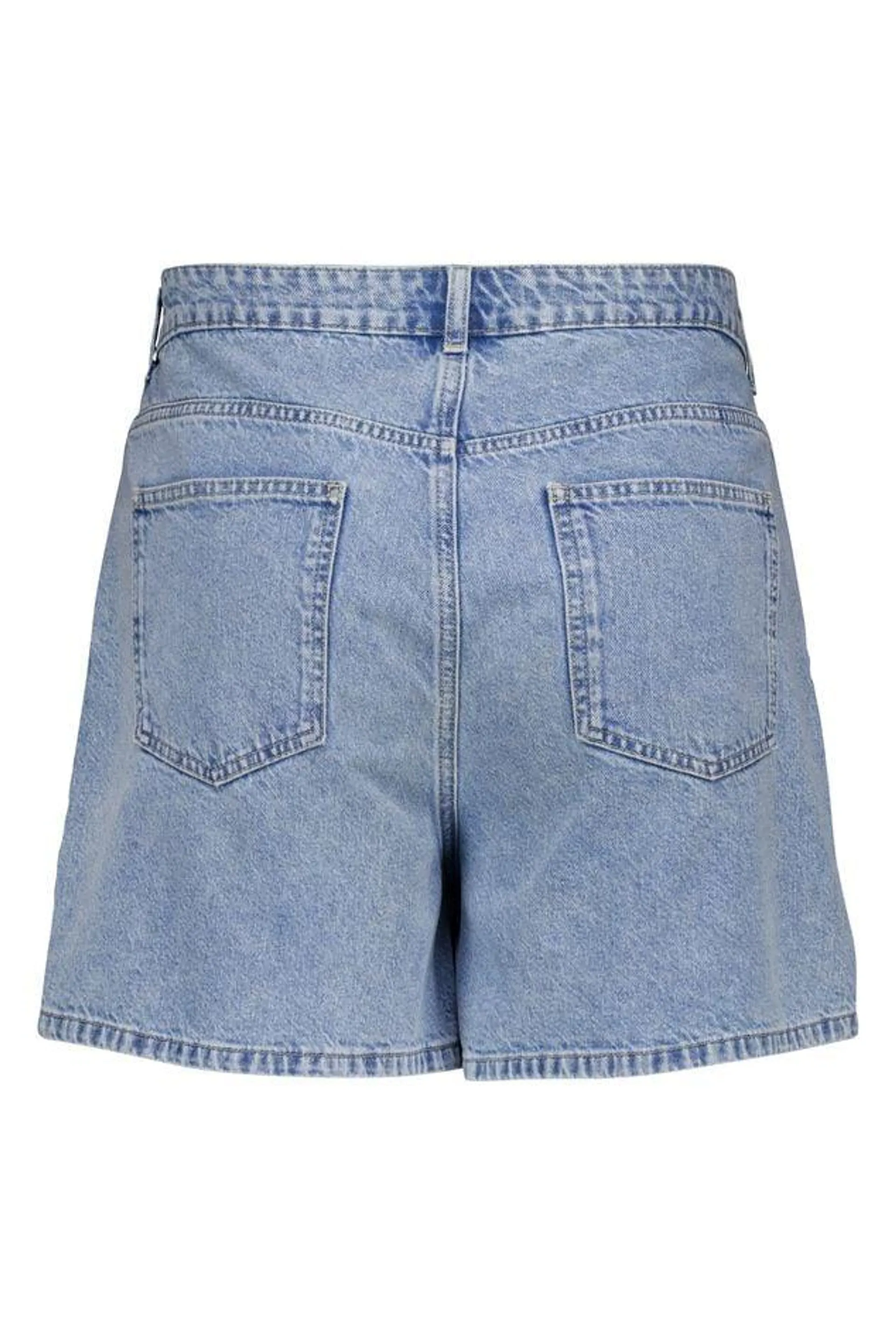 Denim short met steentjes