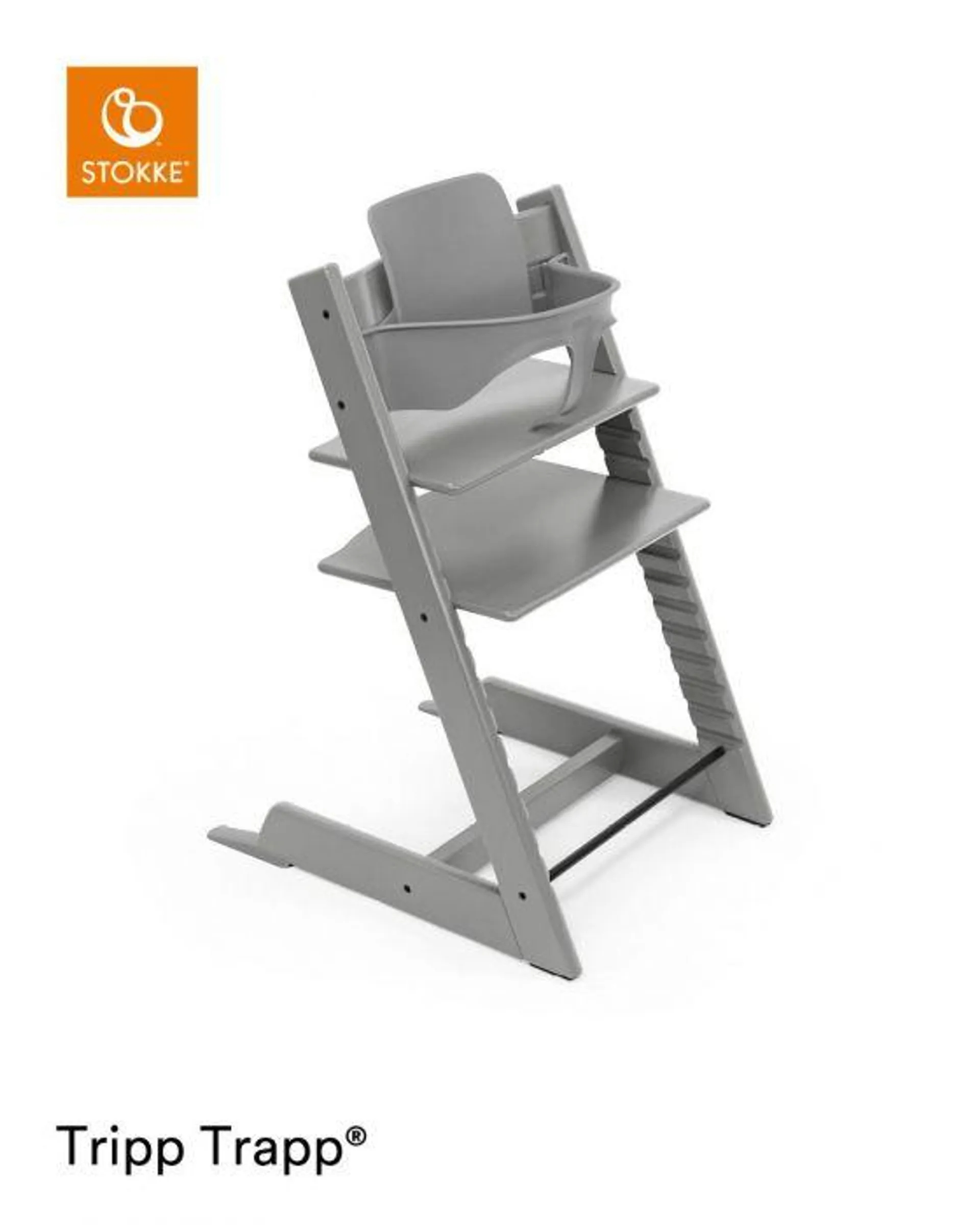 Stokke® Kinderstoel Tripp Trapp® Storm Grey + Baby Set™