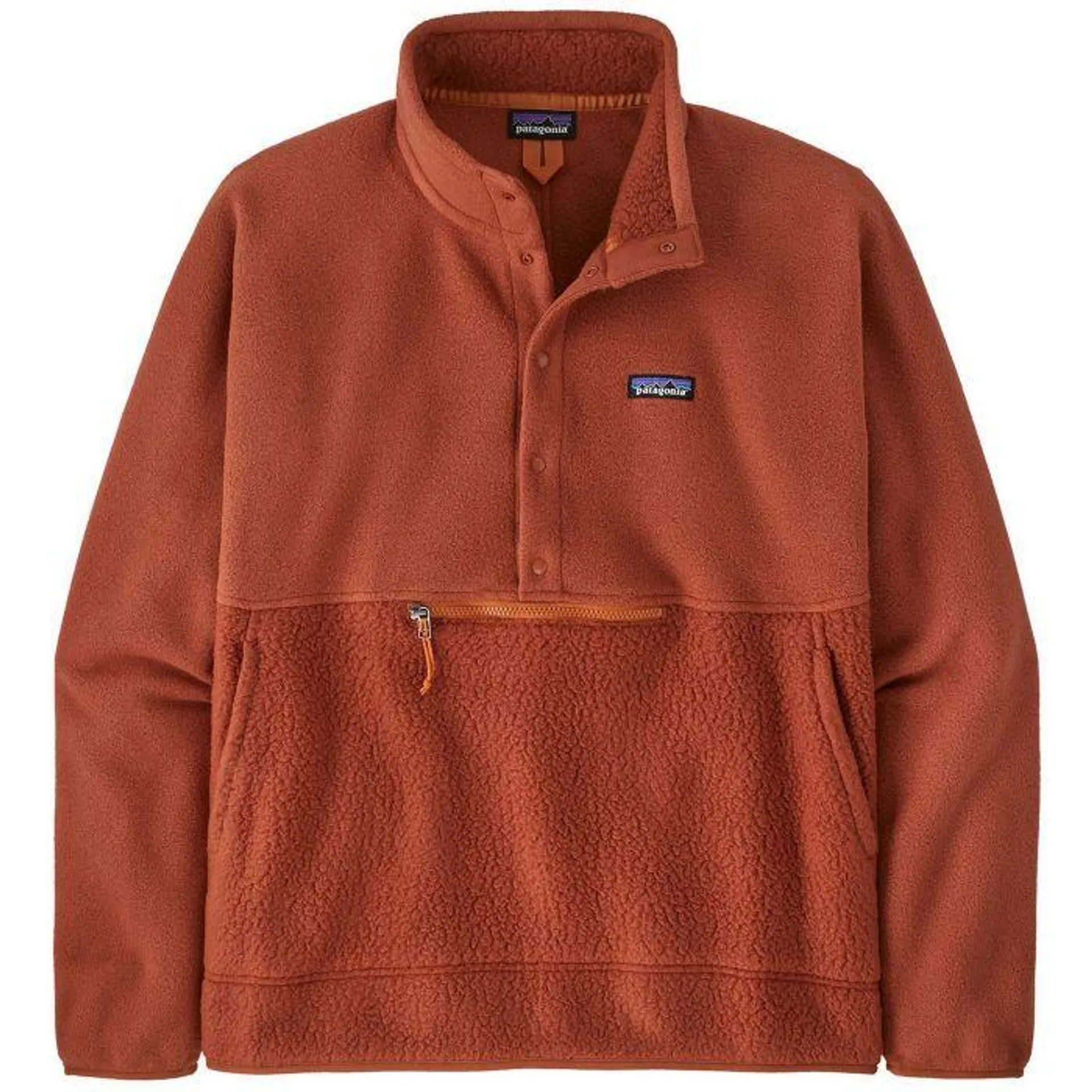 Retro Pile Half-Snap fleece sweater heren burnished red