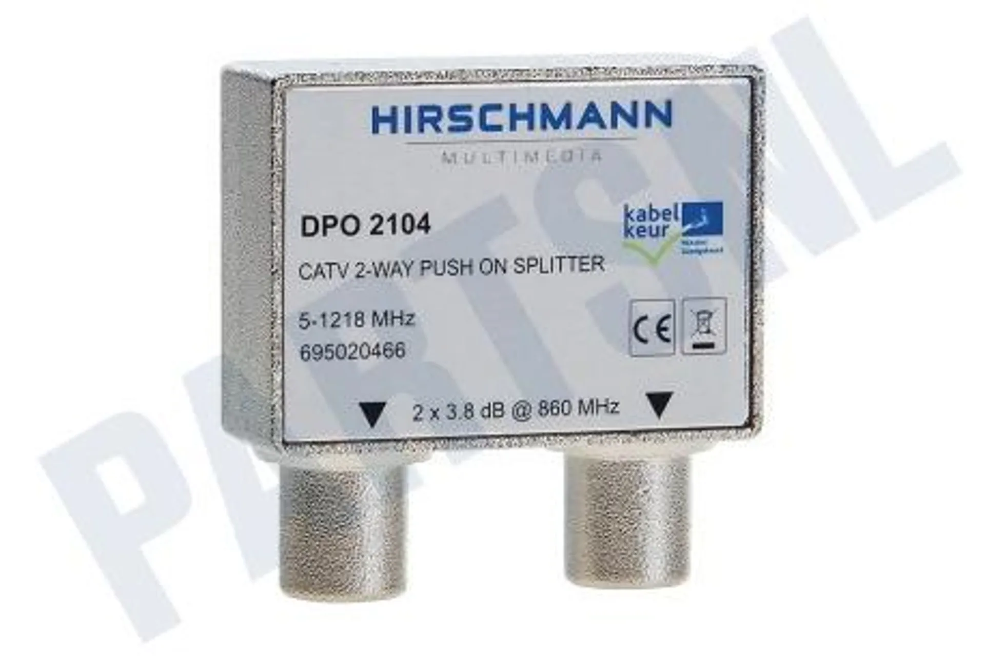 DPO2104 Coax Splitter IEC Female ingang, 2x Male uitgang, nummer 11