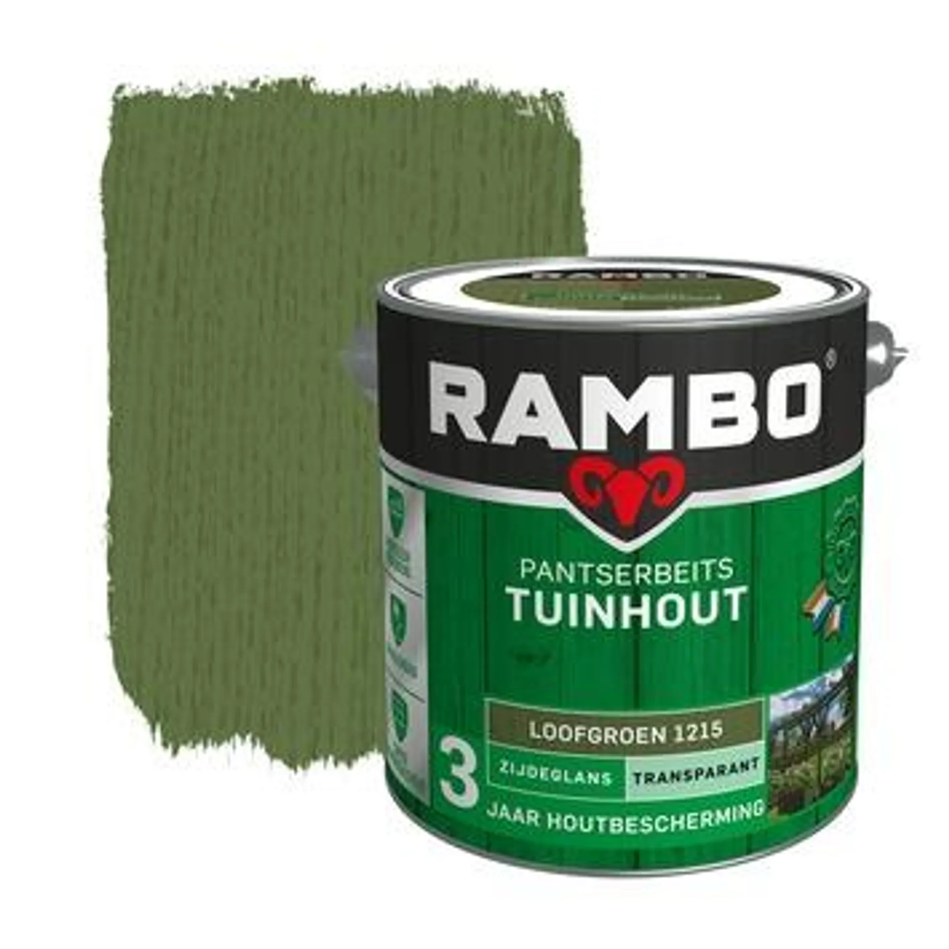 Rambo Pantserbeits Tuinhout zijdeglans loofgroen transparant 2,5 l