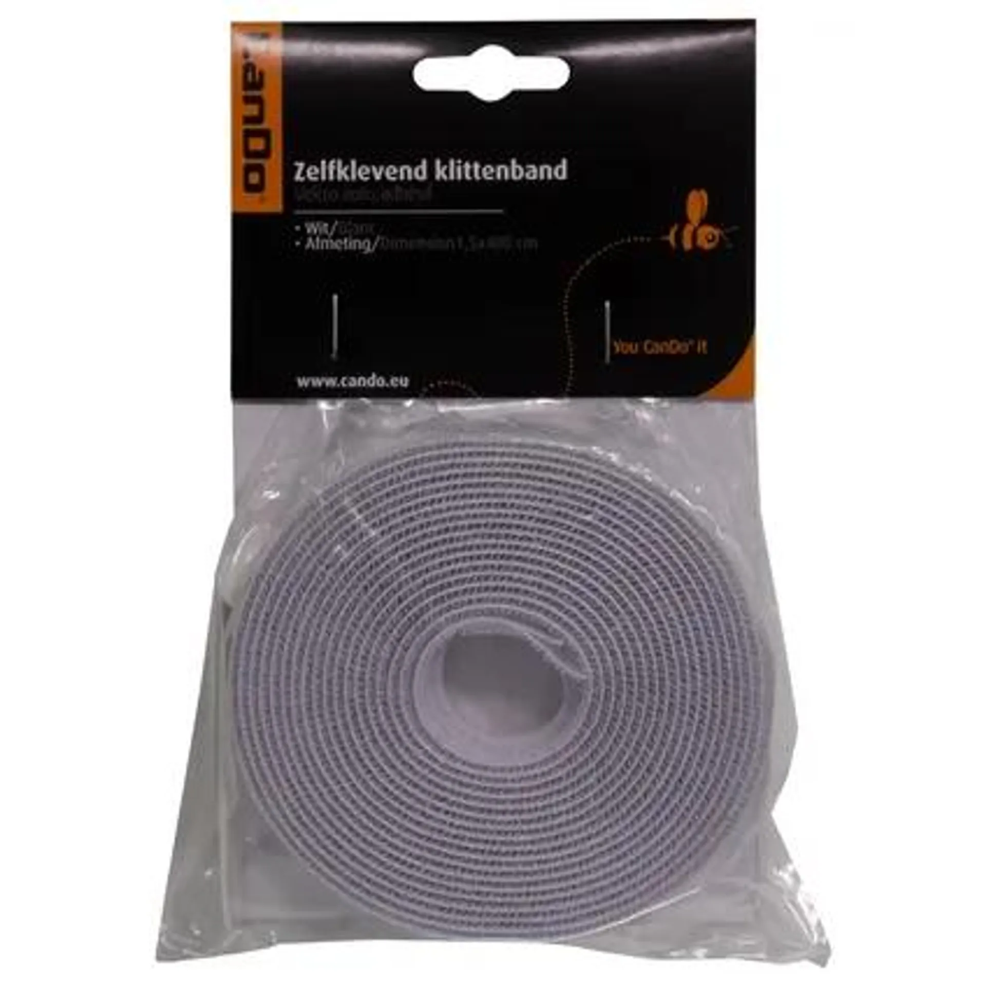 CanDo klittenband wit 15mmx400cm