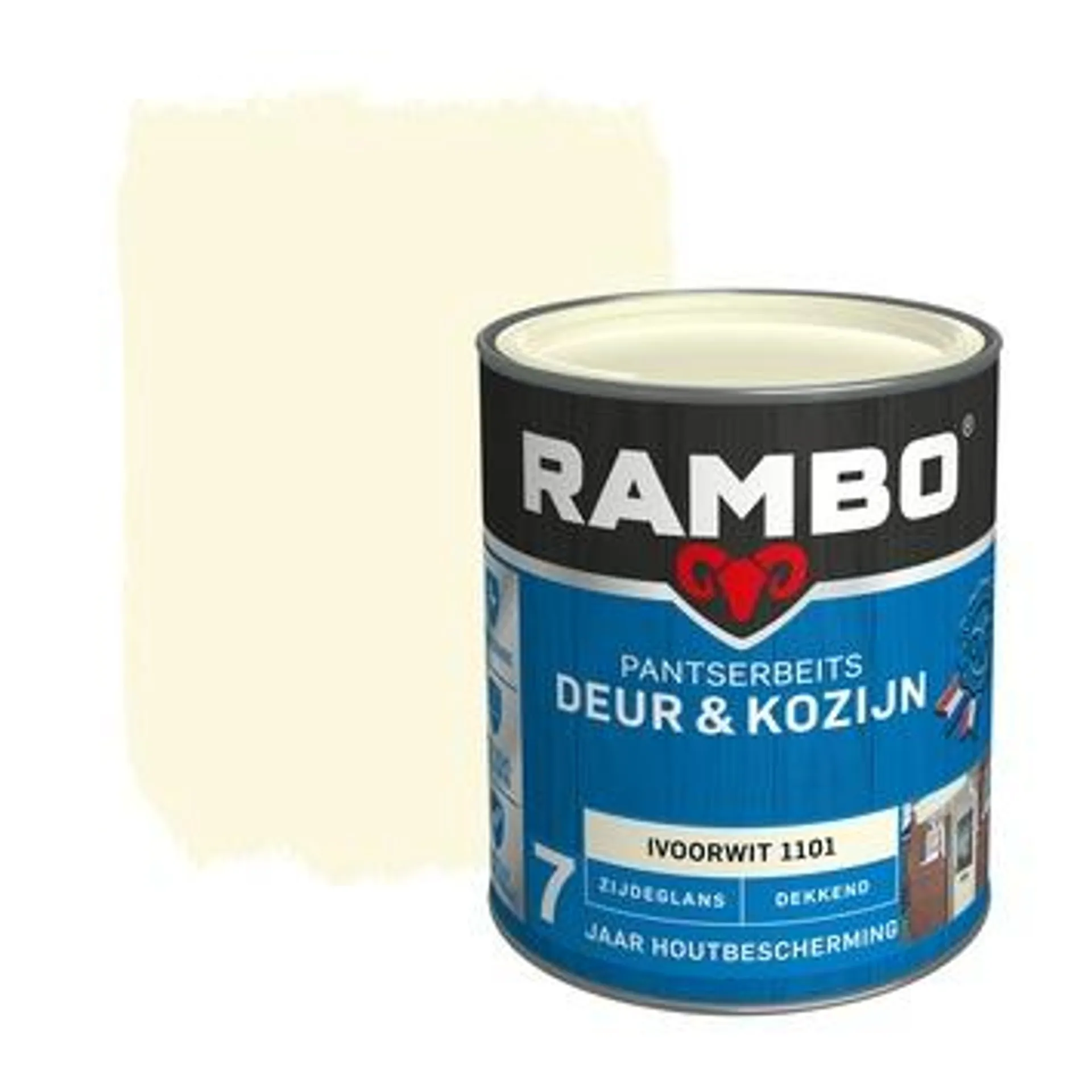 Rambo Pantserbeits Deur & Kozijn zijdeglans ivoorwit dekkend 750 ml