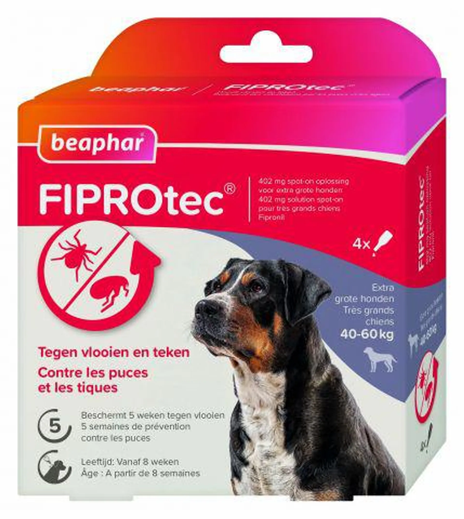 Beaphar Fiprotec Hond - Vlooien- en tekenmiddel - 4 stuks