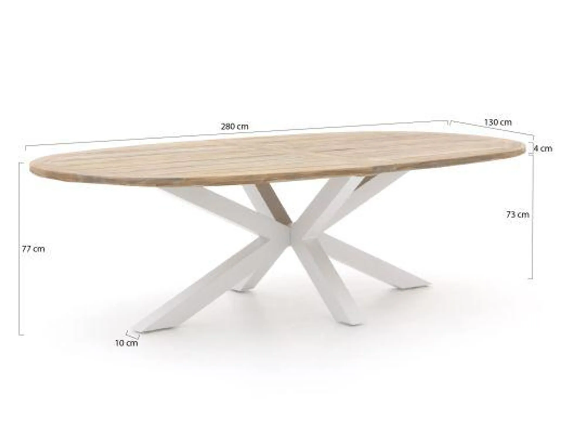 Manifesto Rivola/ROUGH-Y Ellips 280cm dining tuinset 9-delig