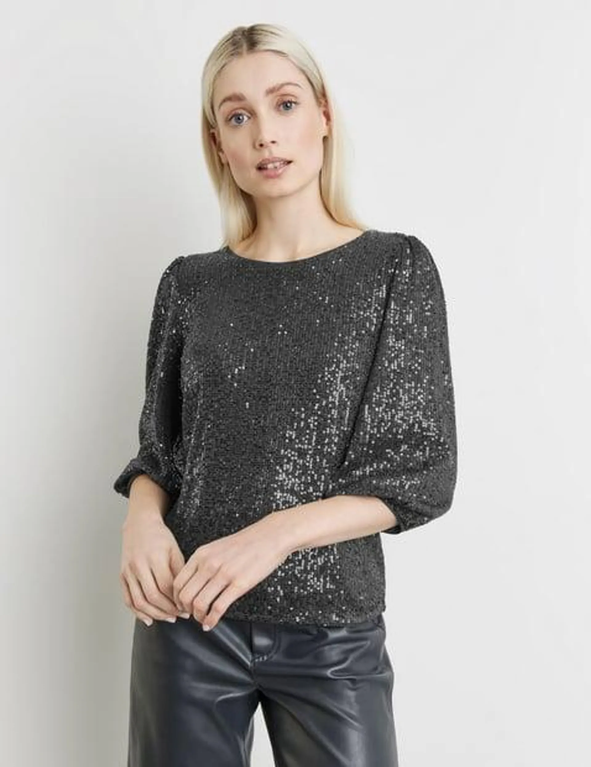 Blouseachtig shirt met pailletjes all-over