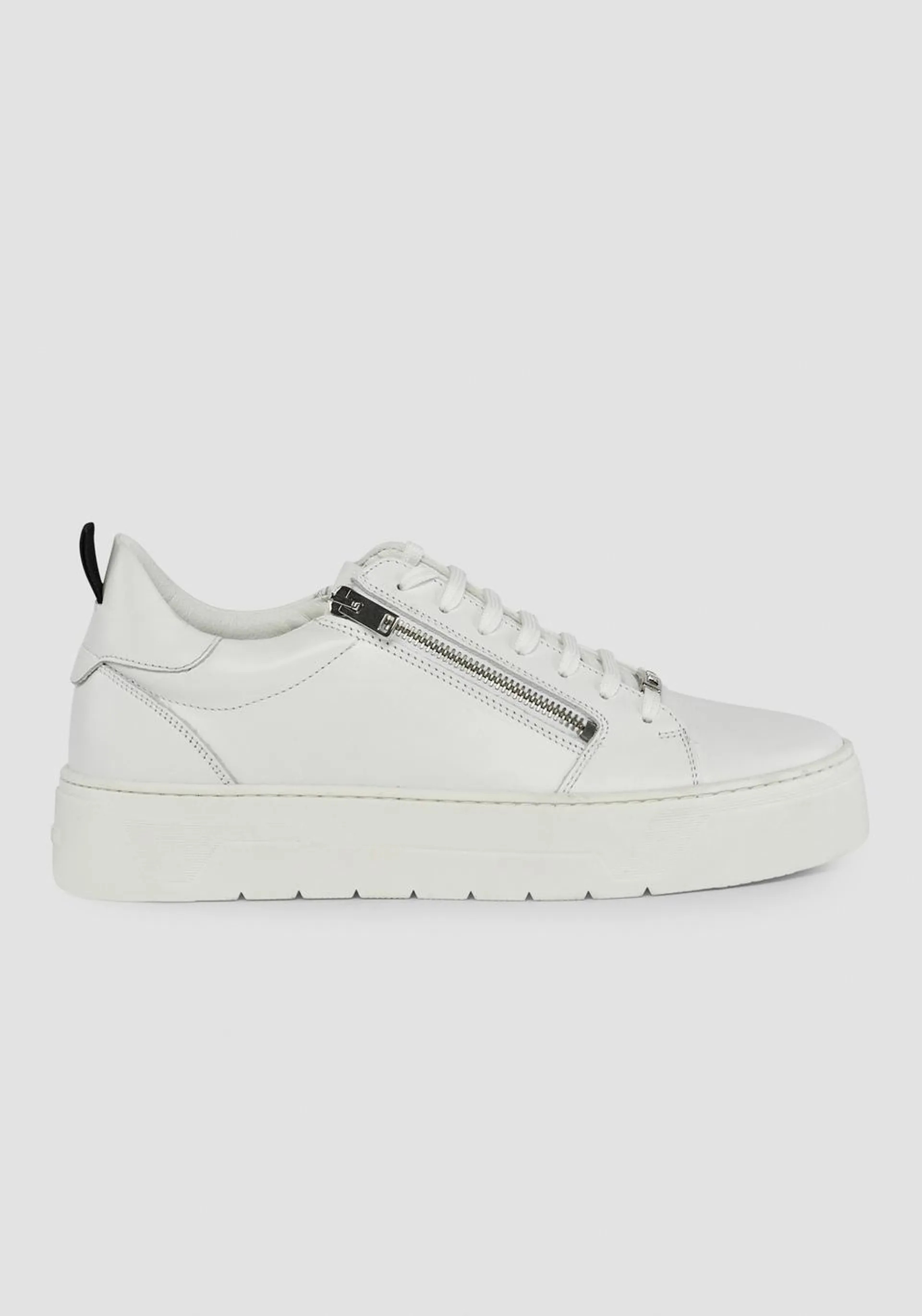 "ZIPPER" LEATHER SNEAKERS WITH METAL ZIP