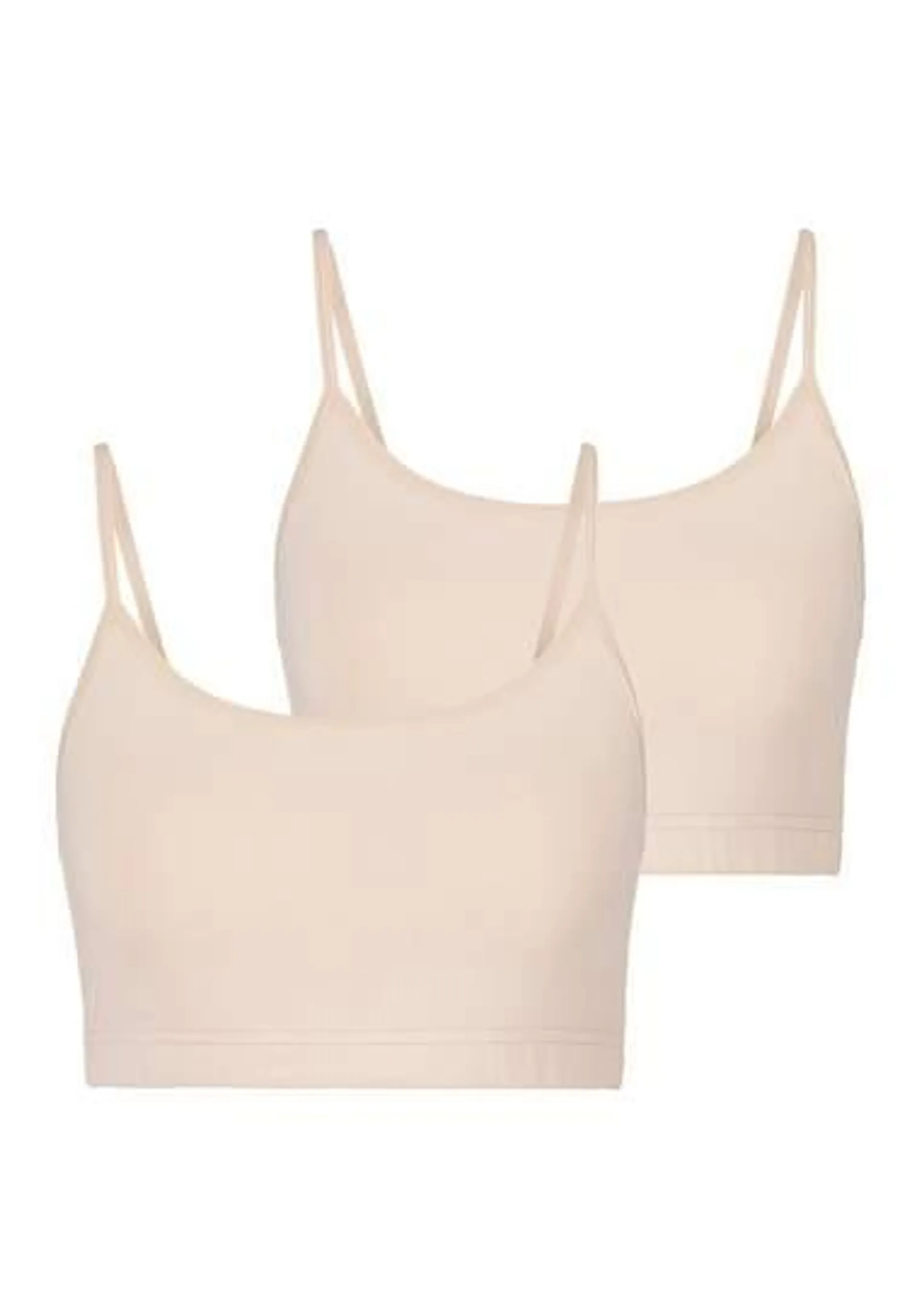 Lascana Bustier van elastisch katoen (2-delig, Set van 2)