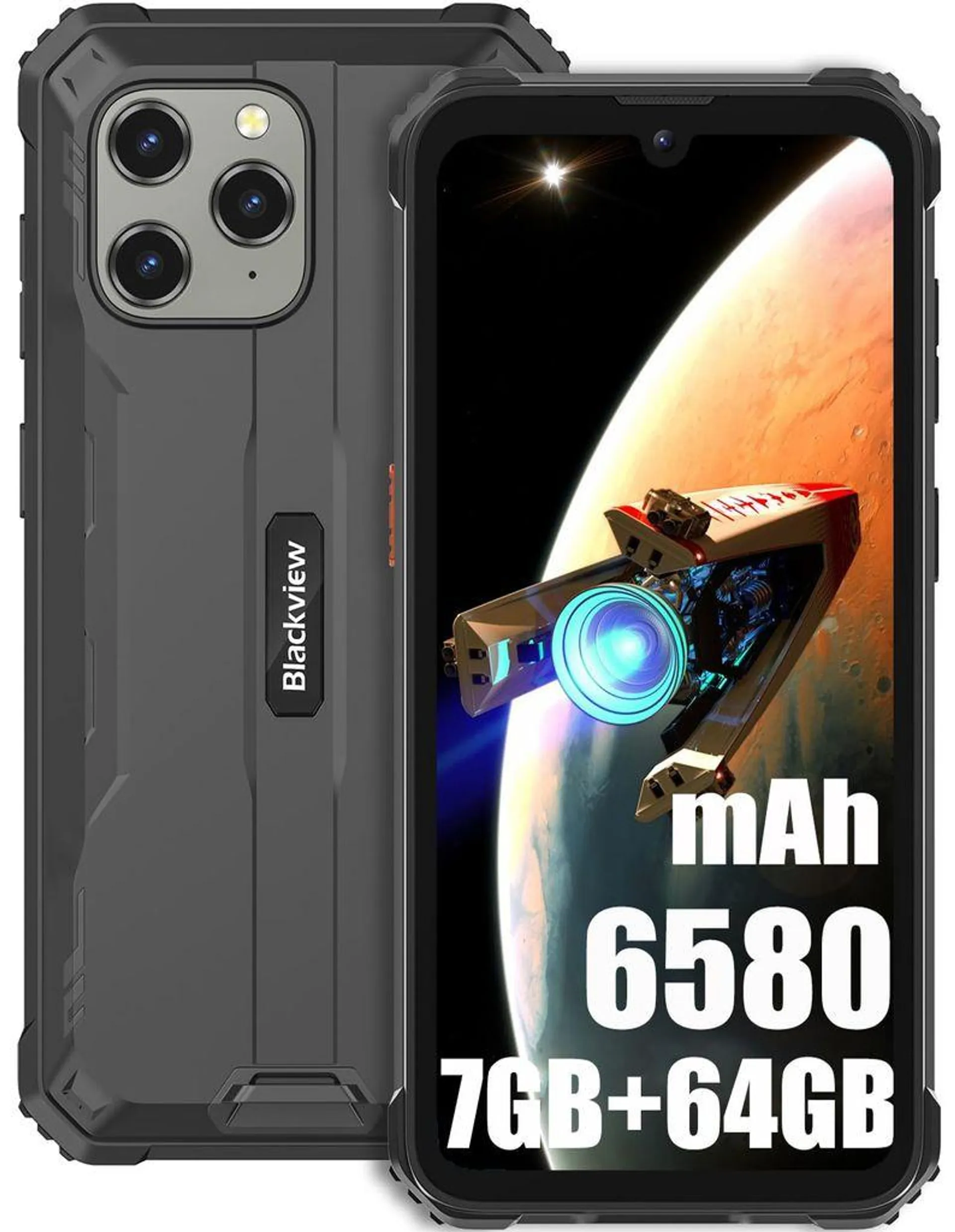 Blackview BV5300 Pro(2023) Outdoor Handy Ohne Vertrag, 6580mAh Akku Android 12 Outdoor smartphone, 2.3Ghz Octa Core 7GB+64GB/1TBGB Erweiterbar, 13MP+8MP 6.1" HD+ Display Baustellenhandy, NFC/GPS/IP69K