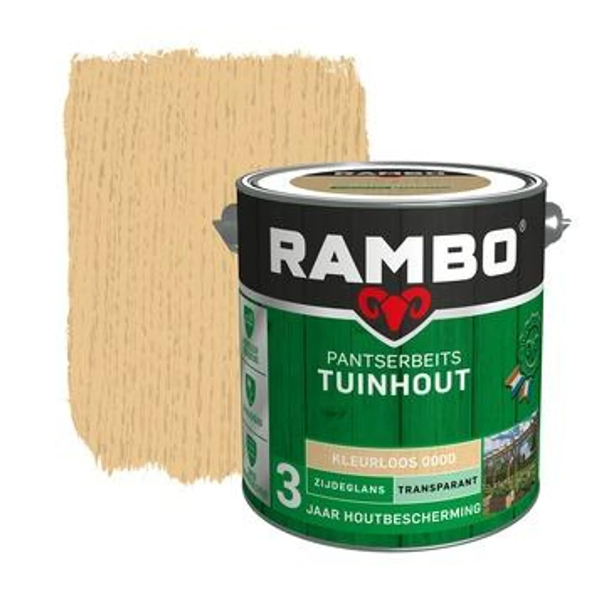 Rambo pantserbeits tuinhout transparant kleurloos zijdeglans 2,5 liter