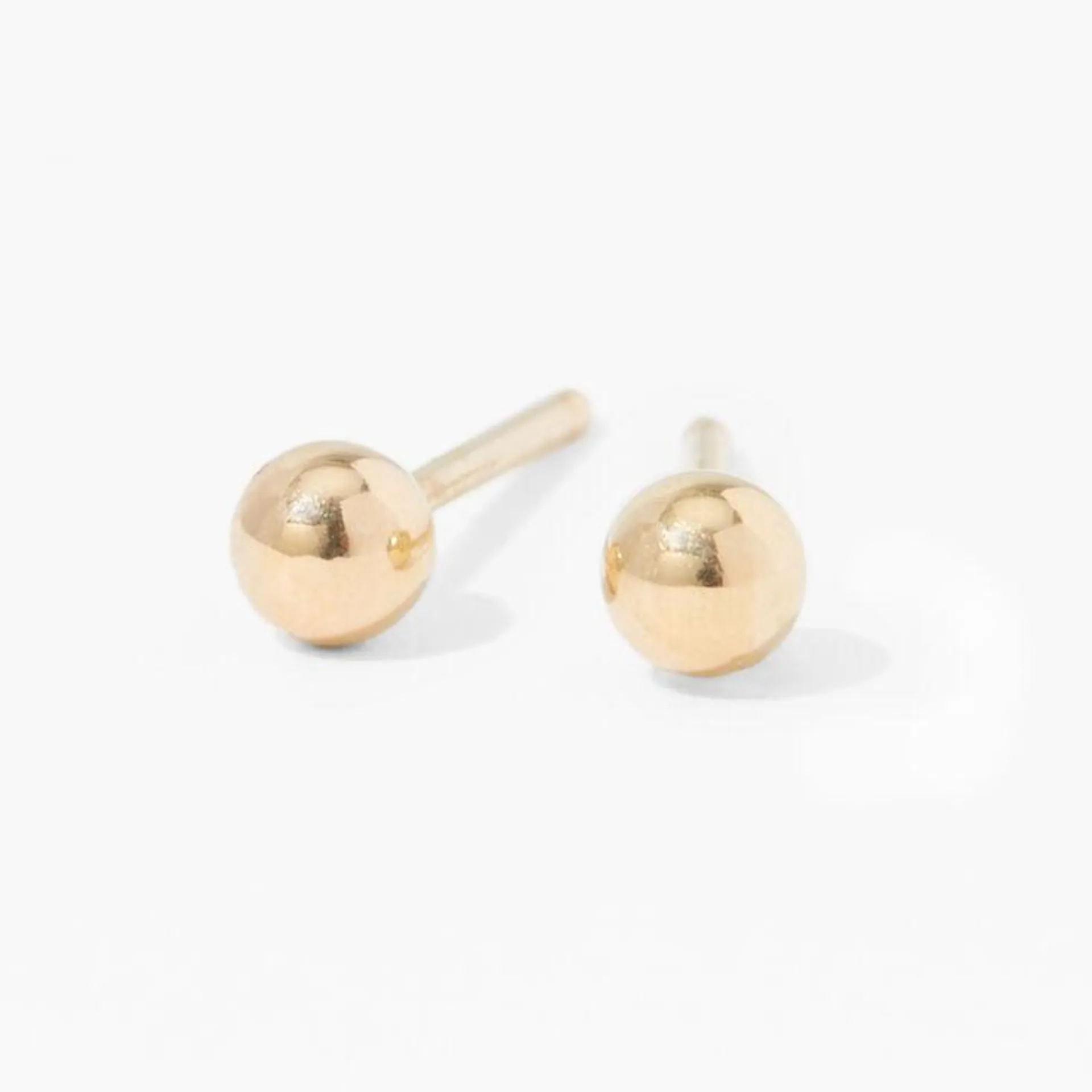 14kt Yellow Gold 3mm Ball Studs Ear Piercing Kit with Ear Care Solution