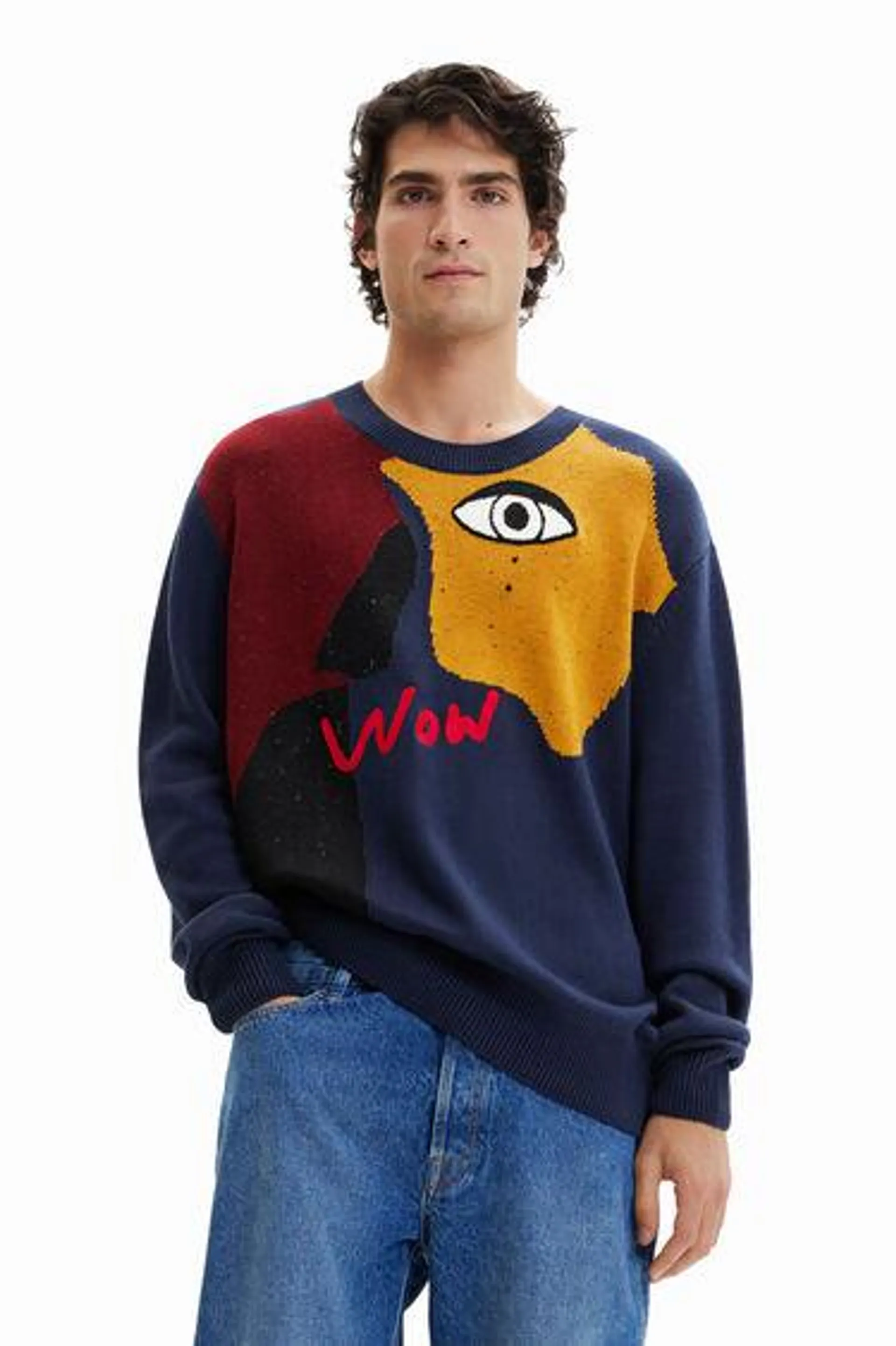 Fine knit eye pullover
