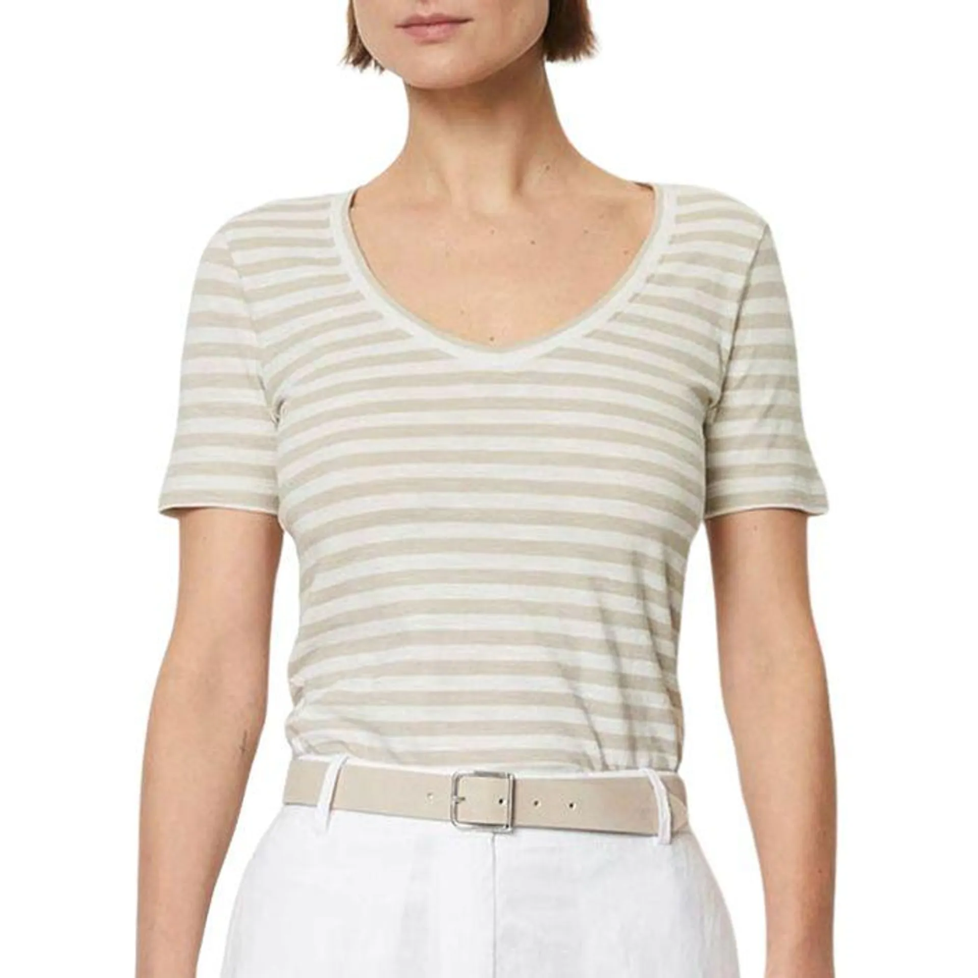 Striped V-neck Shirt Dames