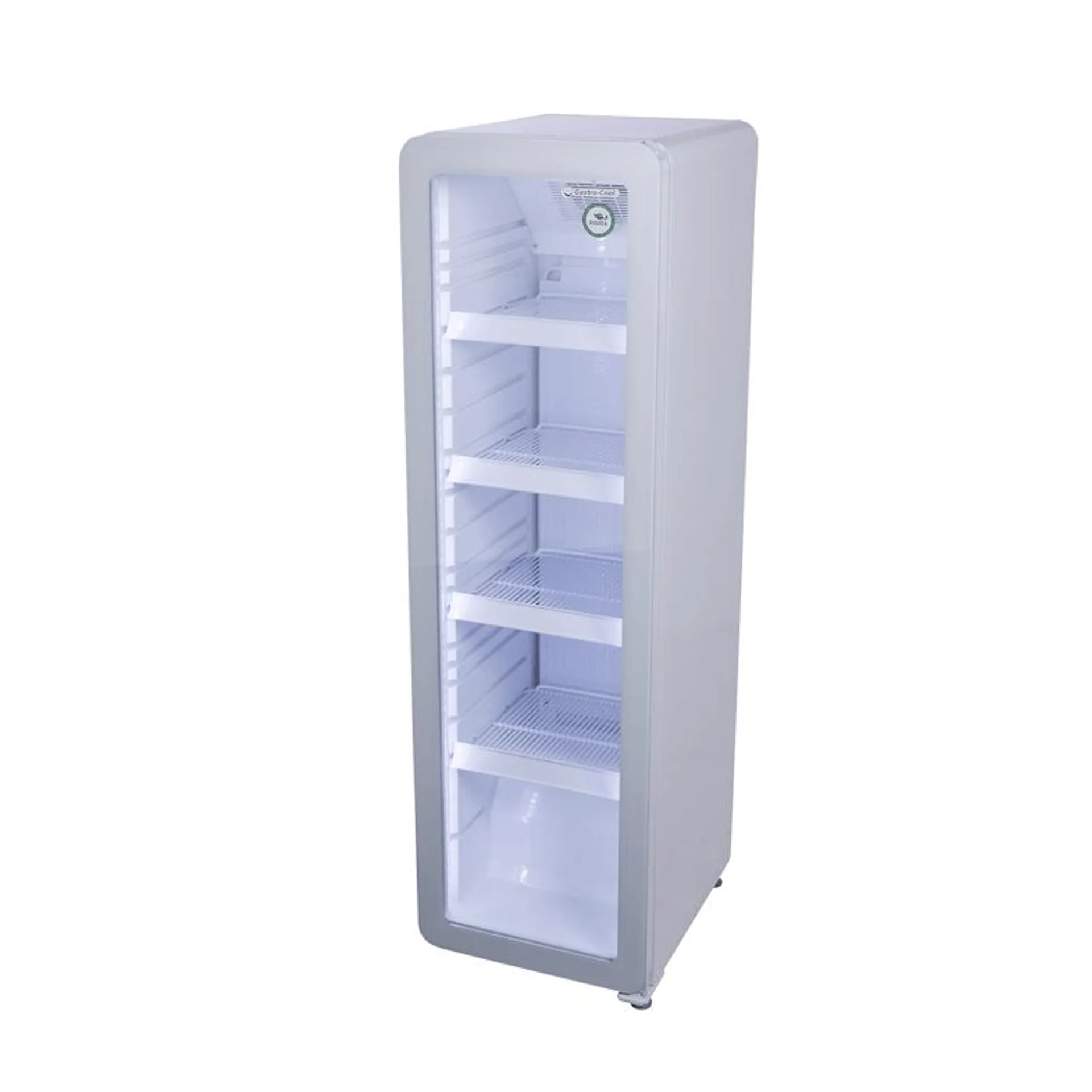 Gastro-Cool - Flaschenkühlschrank schmal - Retro Look - Vintage - Glastür / 140l - Weiss - GCGD135