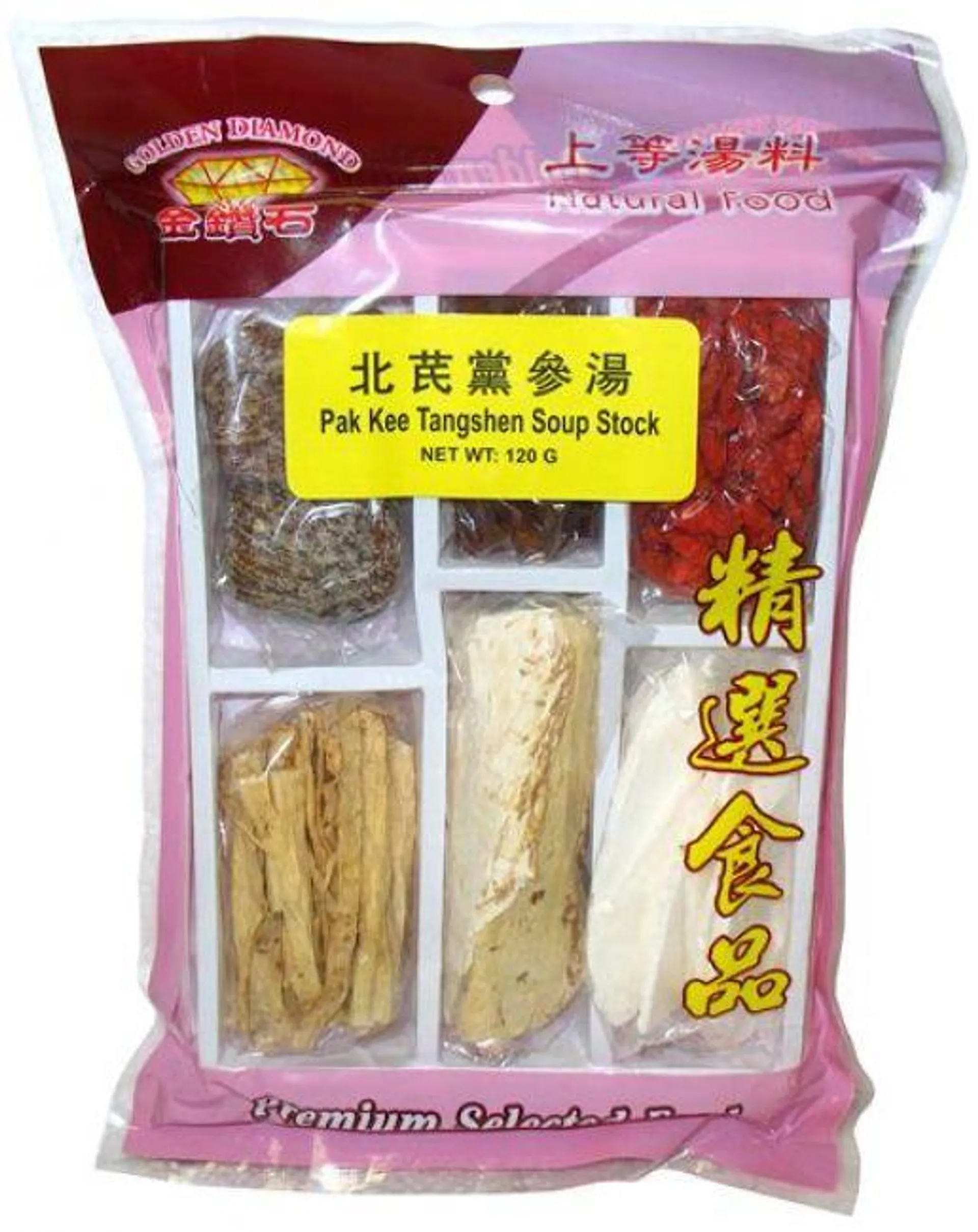 Golden Diamond Pak Kee Tangshen Chinese Kruidensoep Pakket 120g