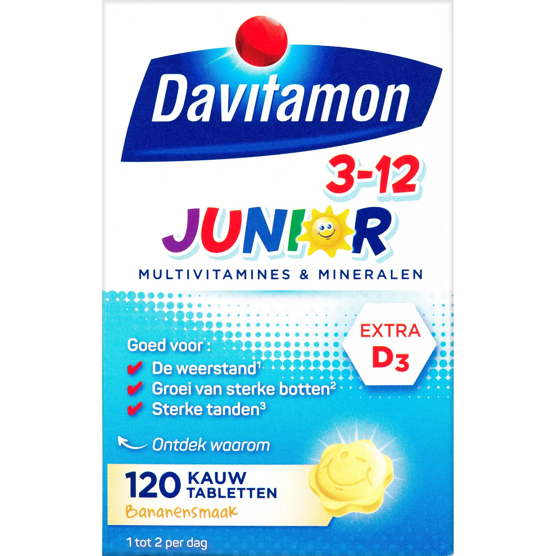 Davitamon Junior 3-12 banaan 120 kauwtabletten