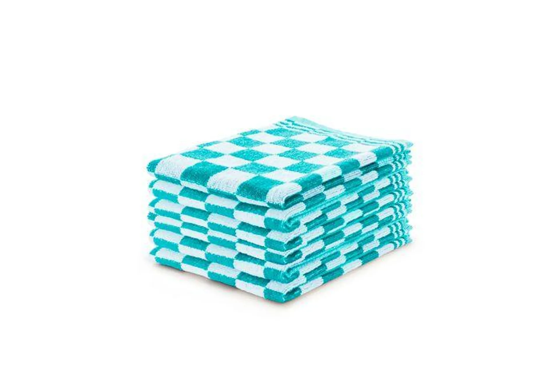 Eleganzzz Keukendoekset Blok 50x50cm - turquoise - set van 6