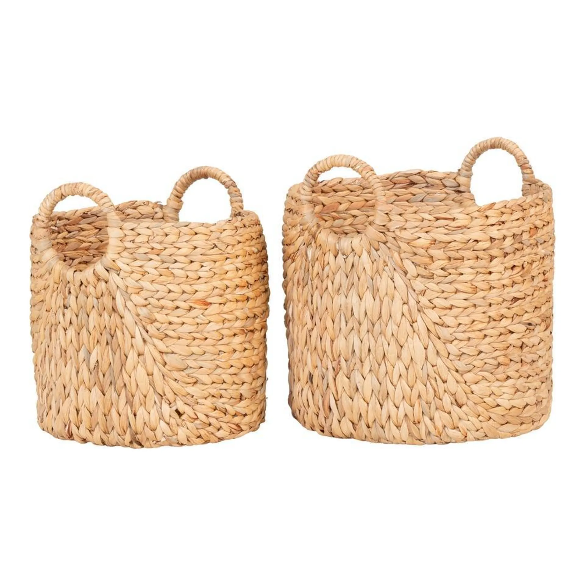 Bloemenmand Rotan - Set van 2 - Incl. Hendel - Mand Hyacint