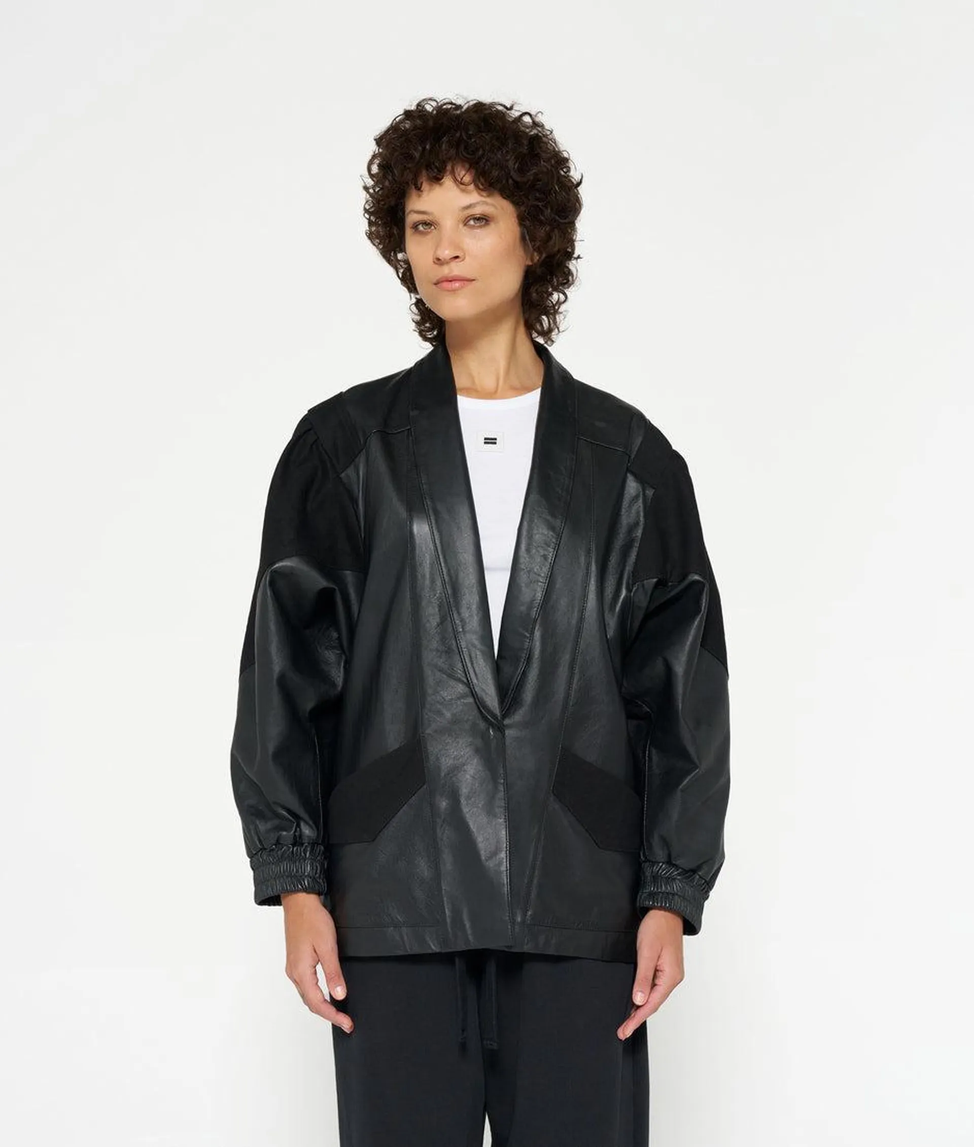 leather workwear jacket