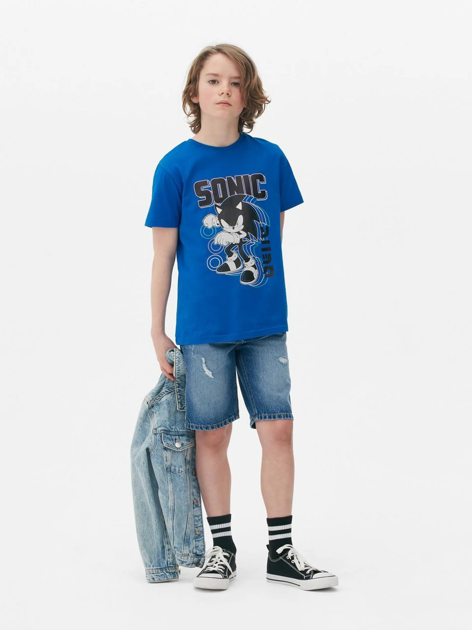 T-shirt met print Sonic The Hedgehog