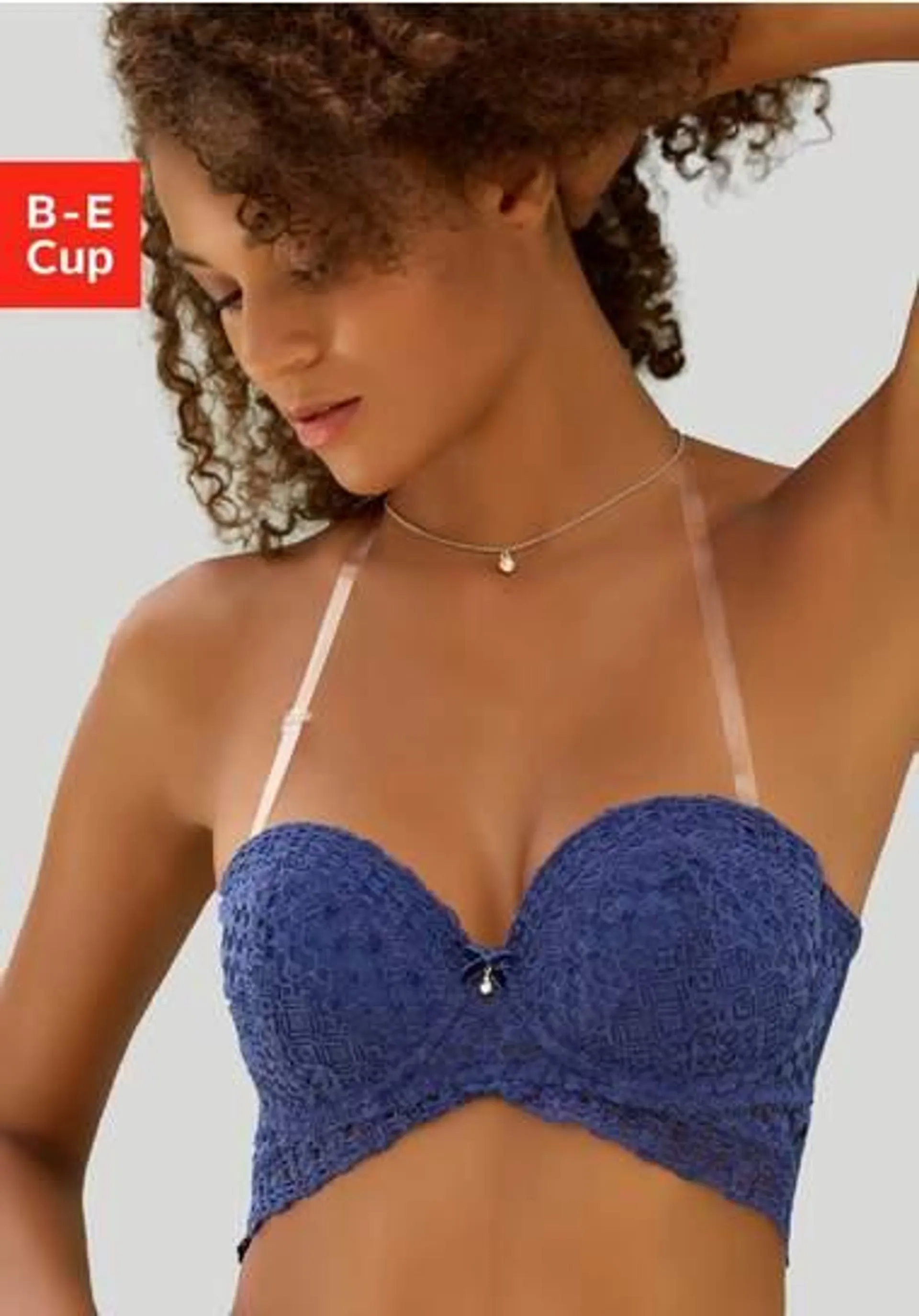 Lascana Push-up-bh met veel draagmogelijkheden en kant in fluwelen look, lingerie