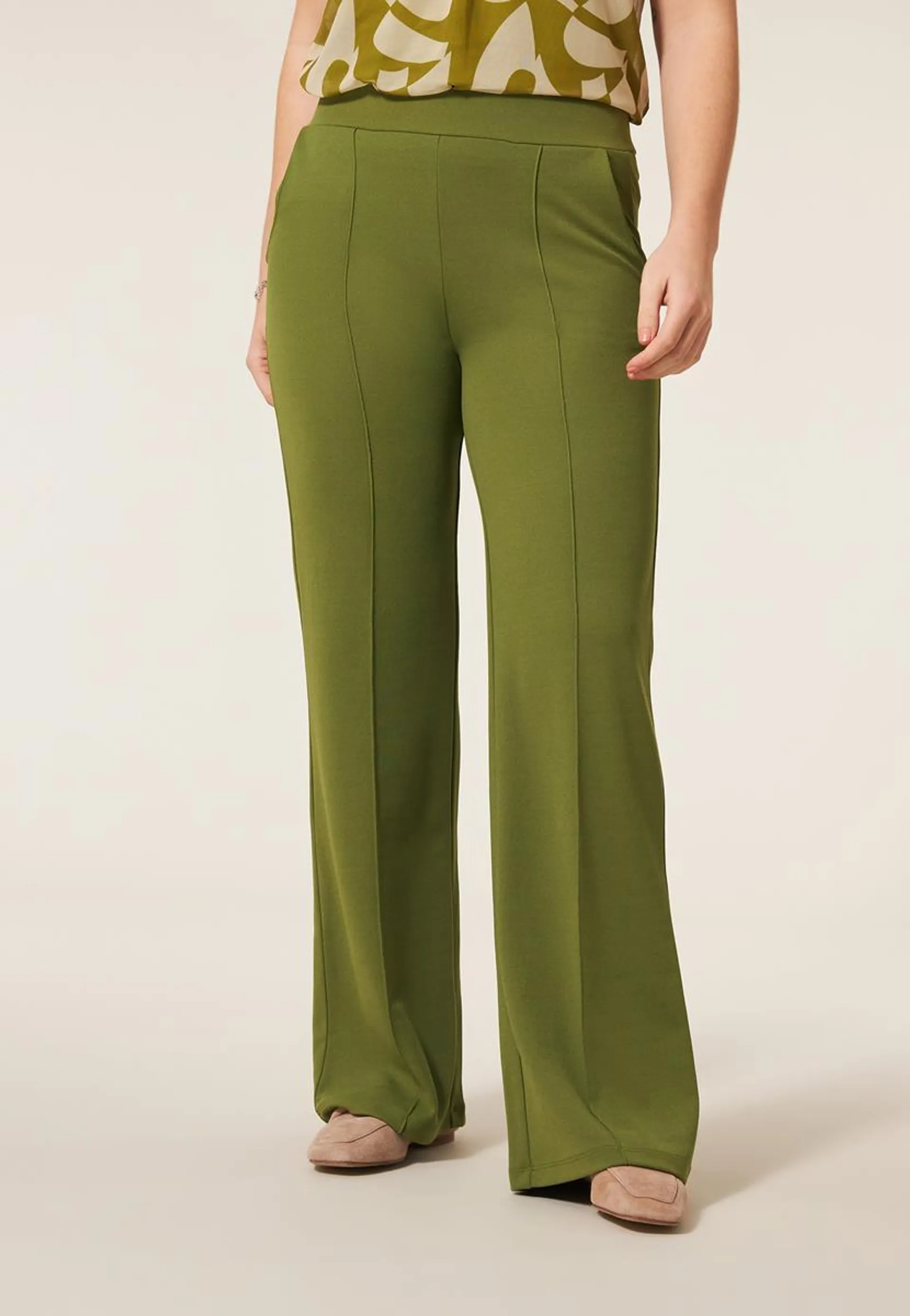 Broek wide leg groen 32"