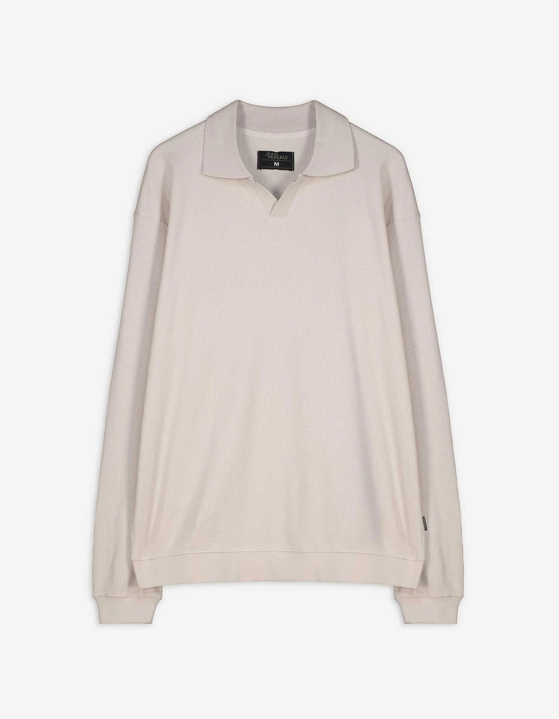 Longsleeve - Overhemd kraag - beige